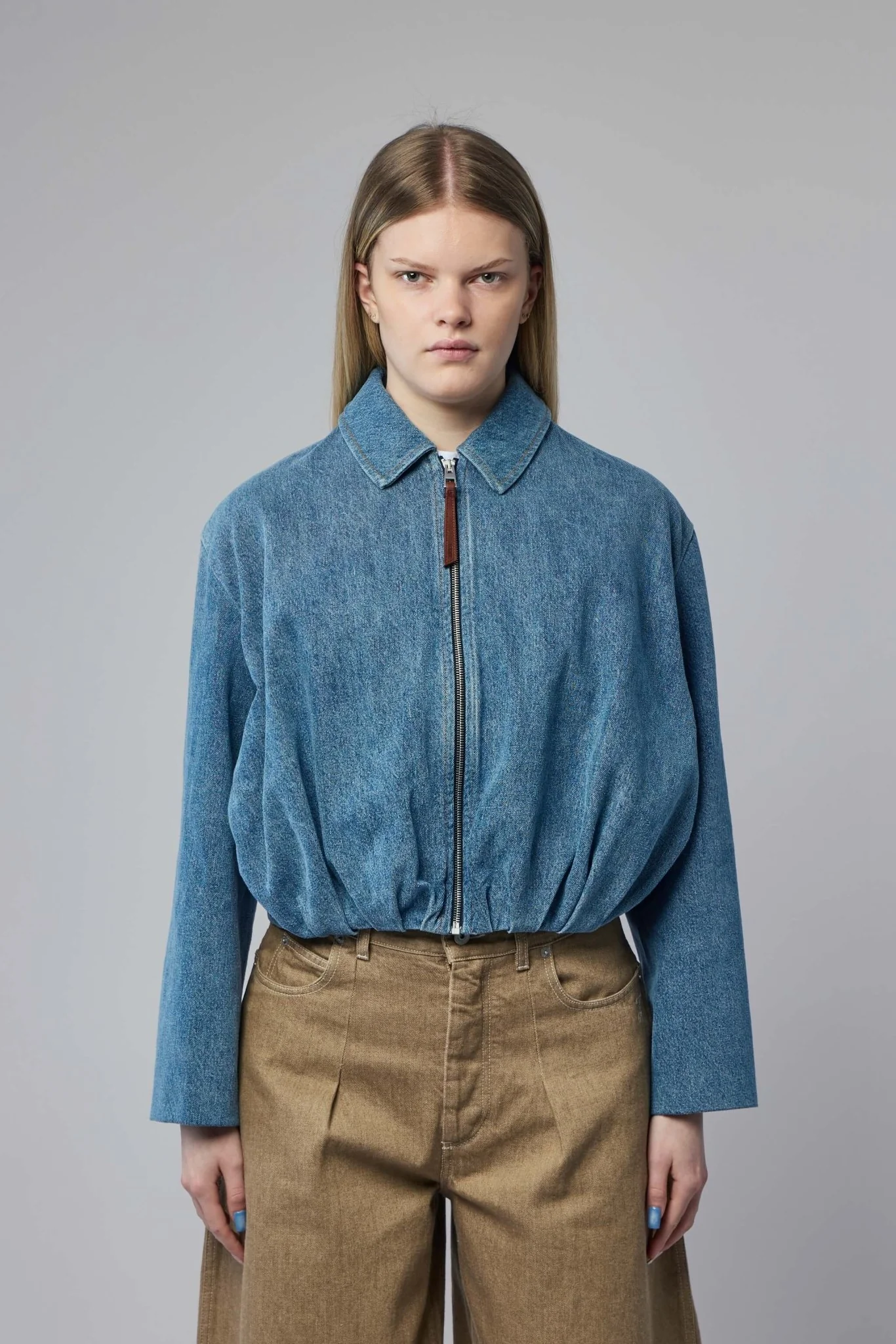 Draped Jacket in Denim - Image 2
