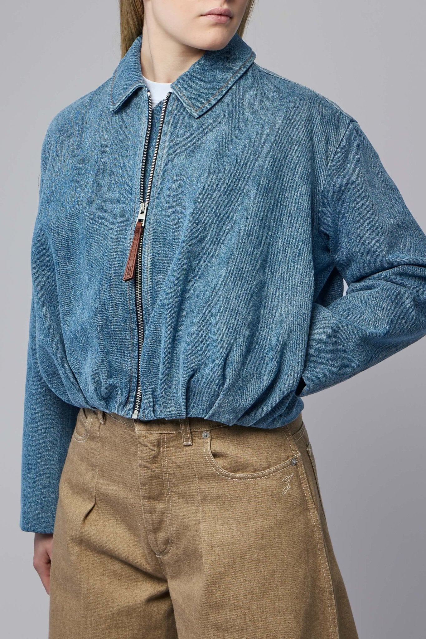 Draped Jacket in Denim - Image 3