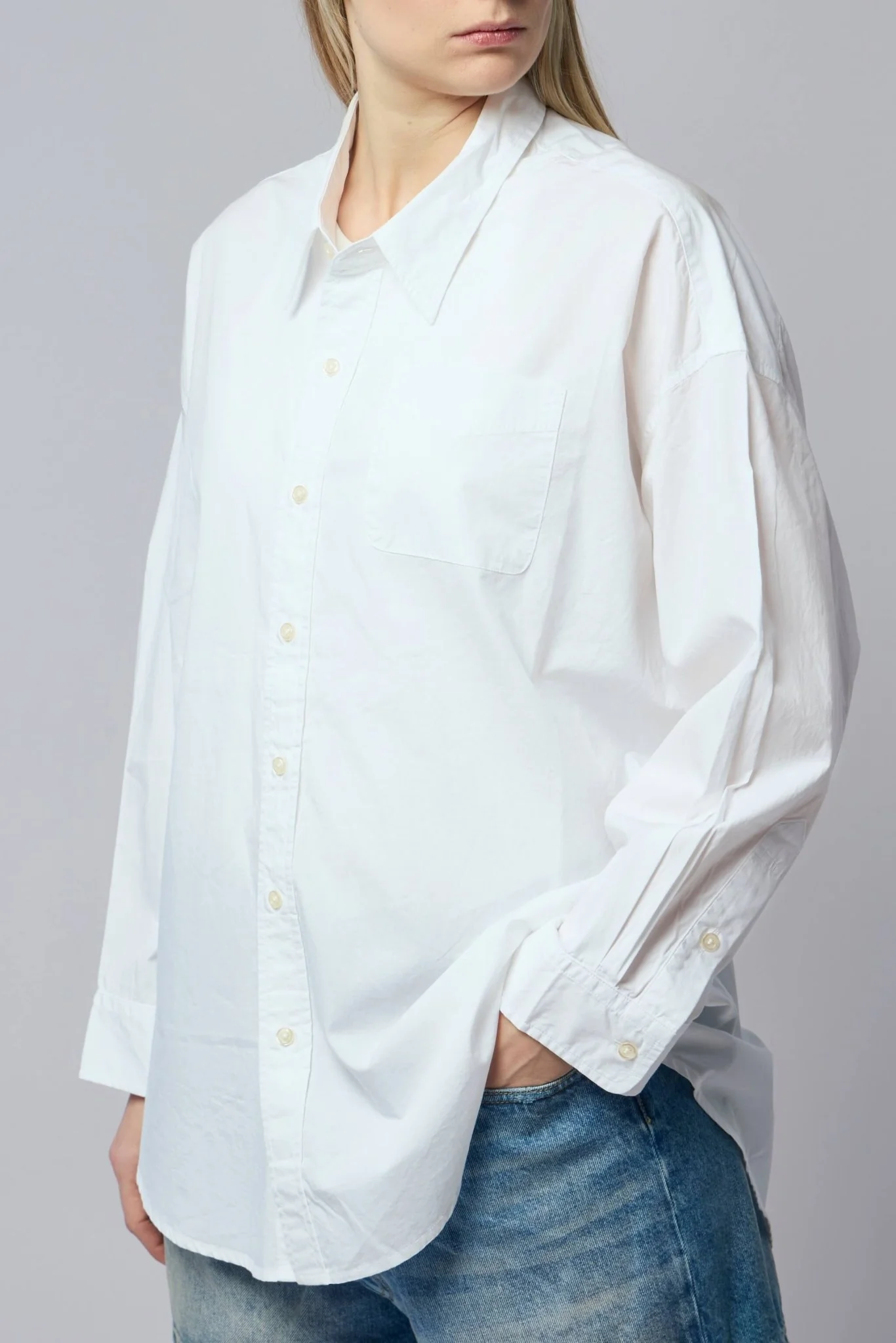Drop Neck Oxford Shirt - Image 3