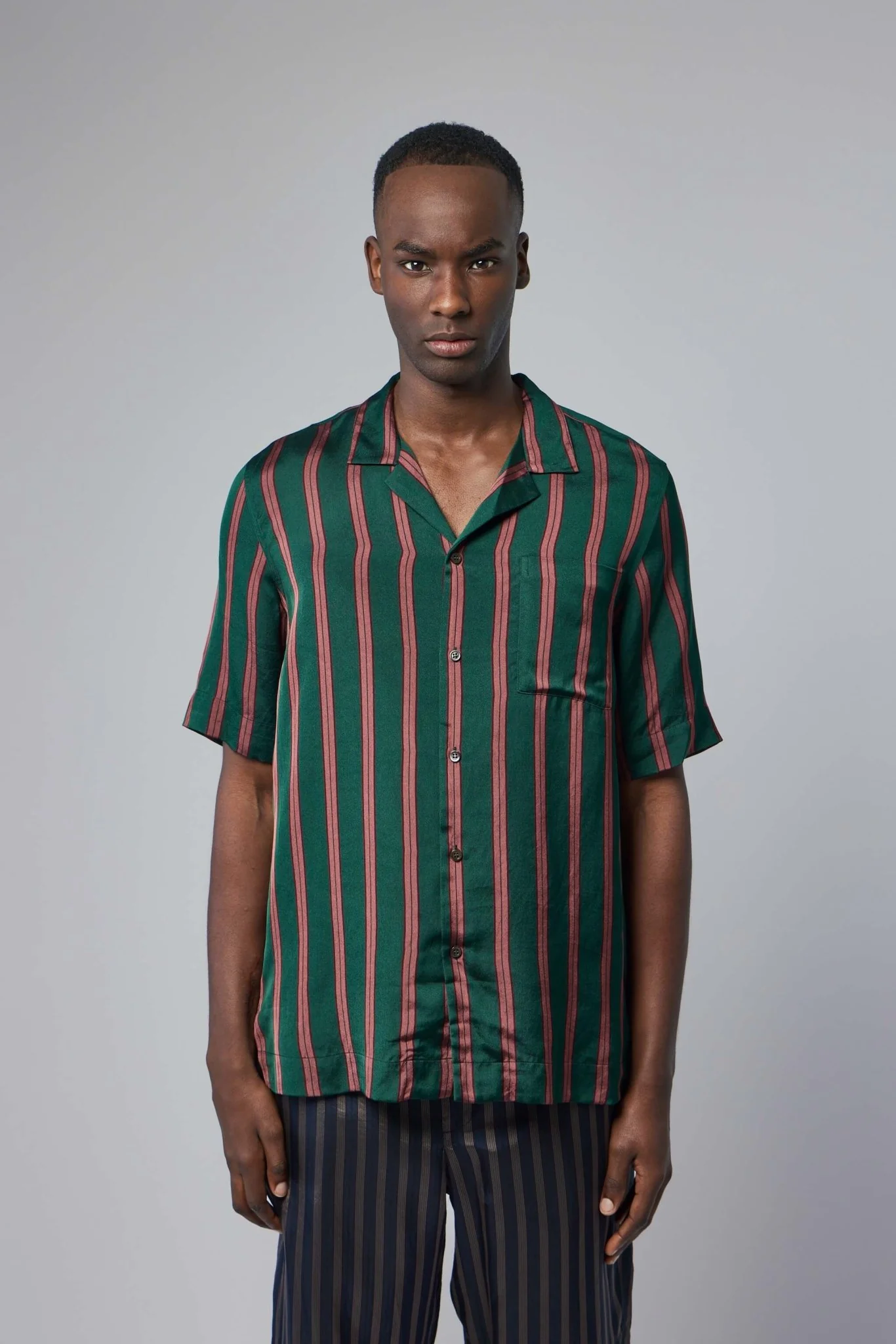 Fluid Striped Viscose Silk Shirt - Image 2