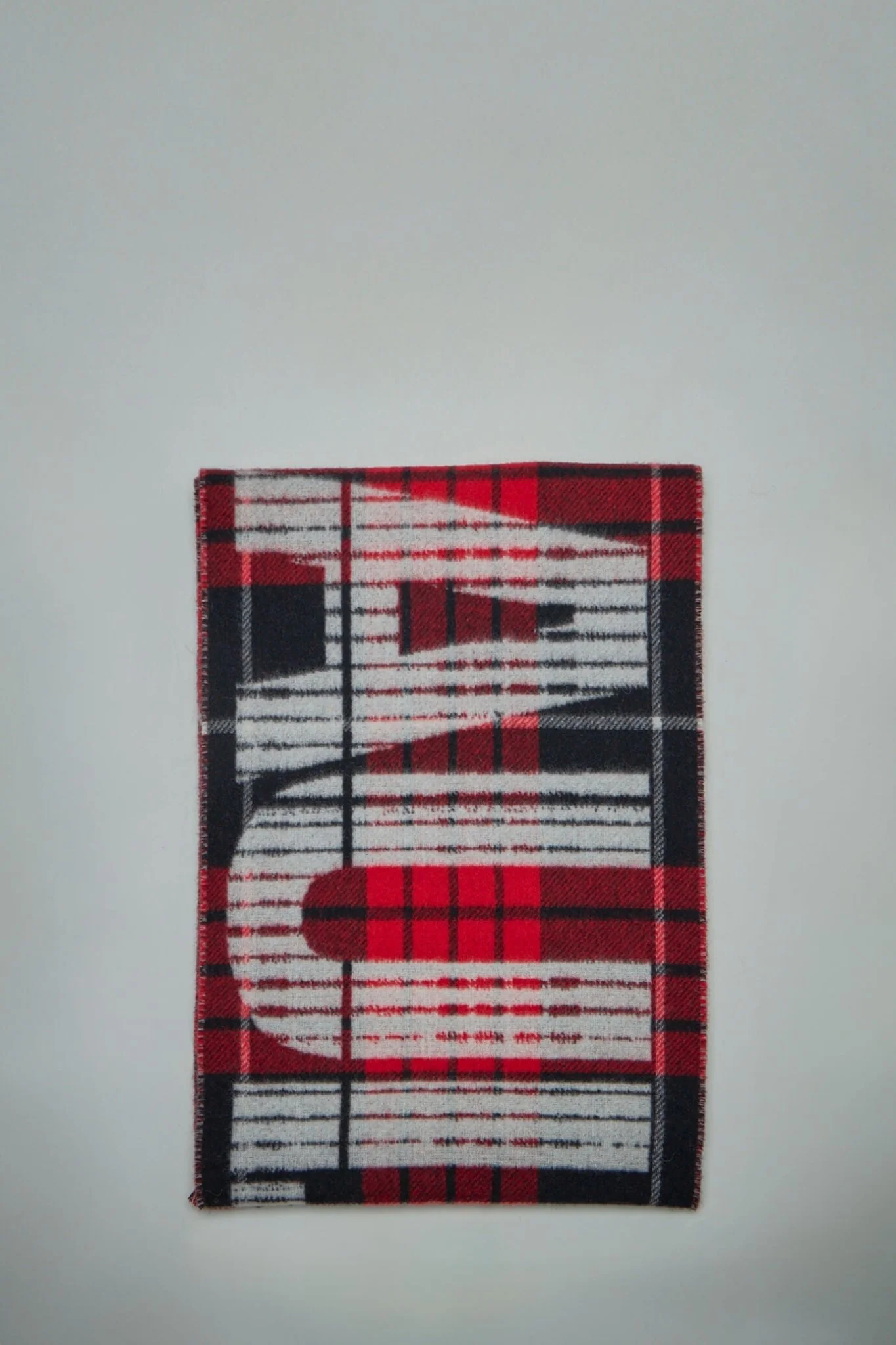 Tartan Wool Scarf with Gaultier Logo - Image 3
