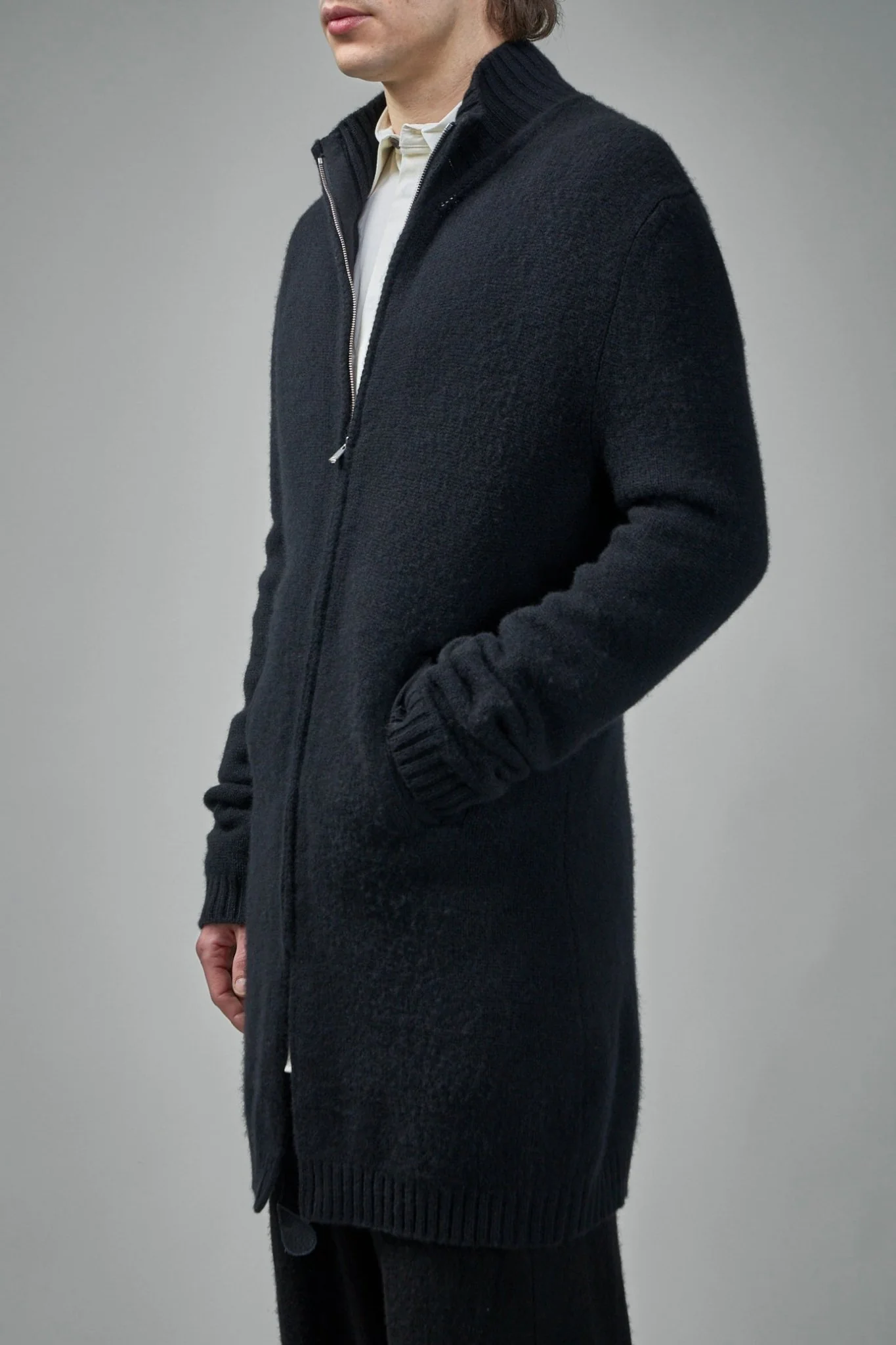Pure Cariaggi Yarn Cashmere Long Knit Cardigan - Image 4