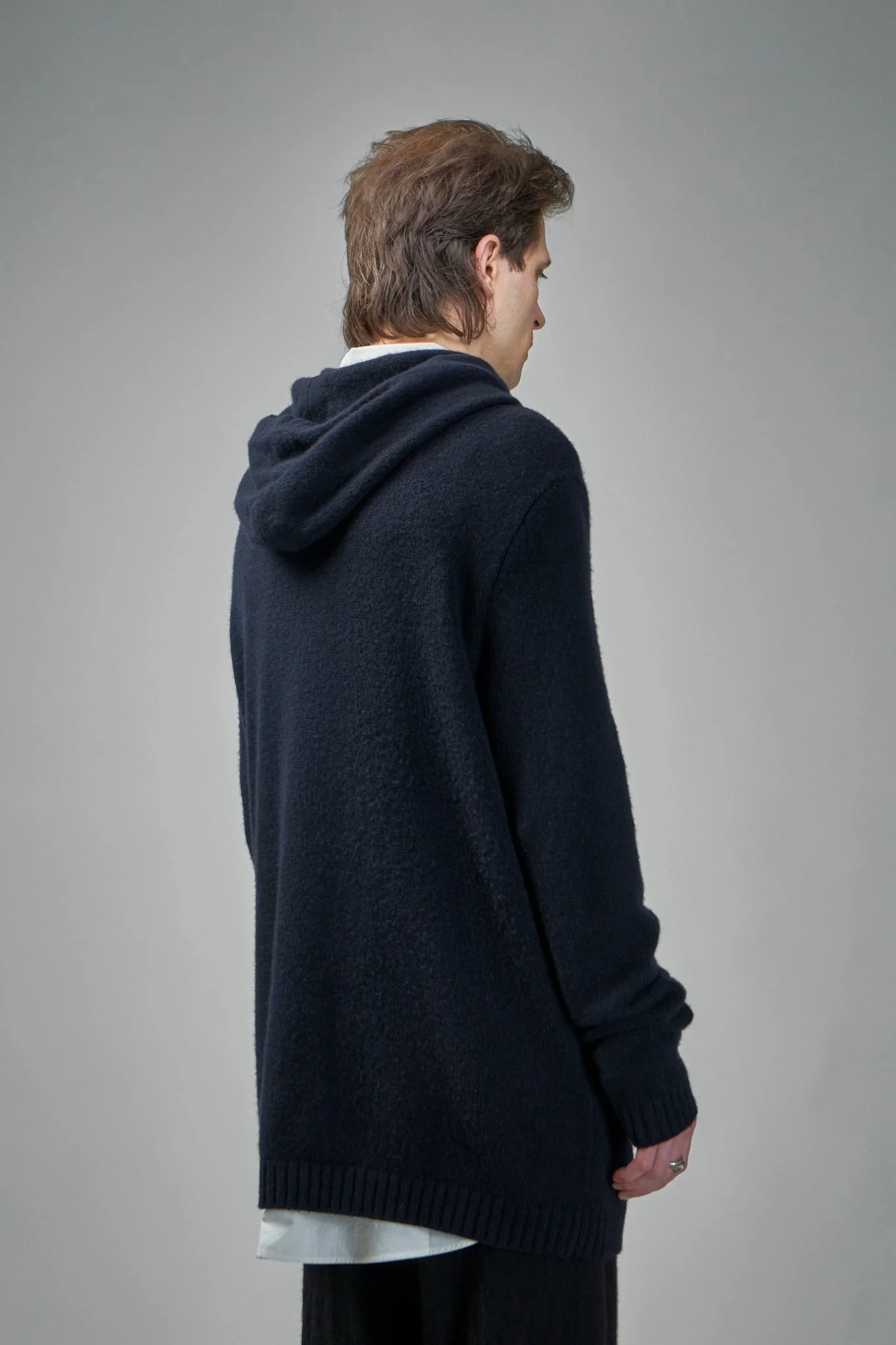 Extended-Length Long Hooded Cardigan - Image 3