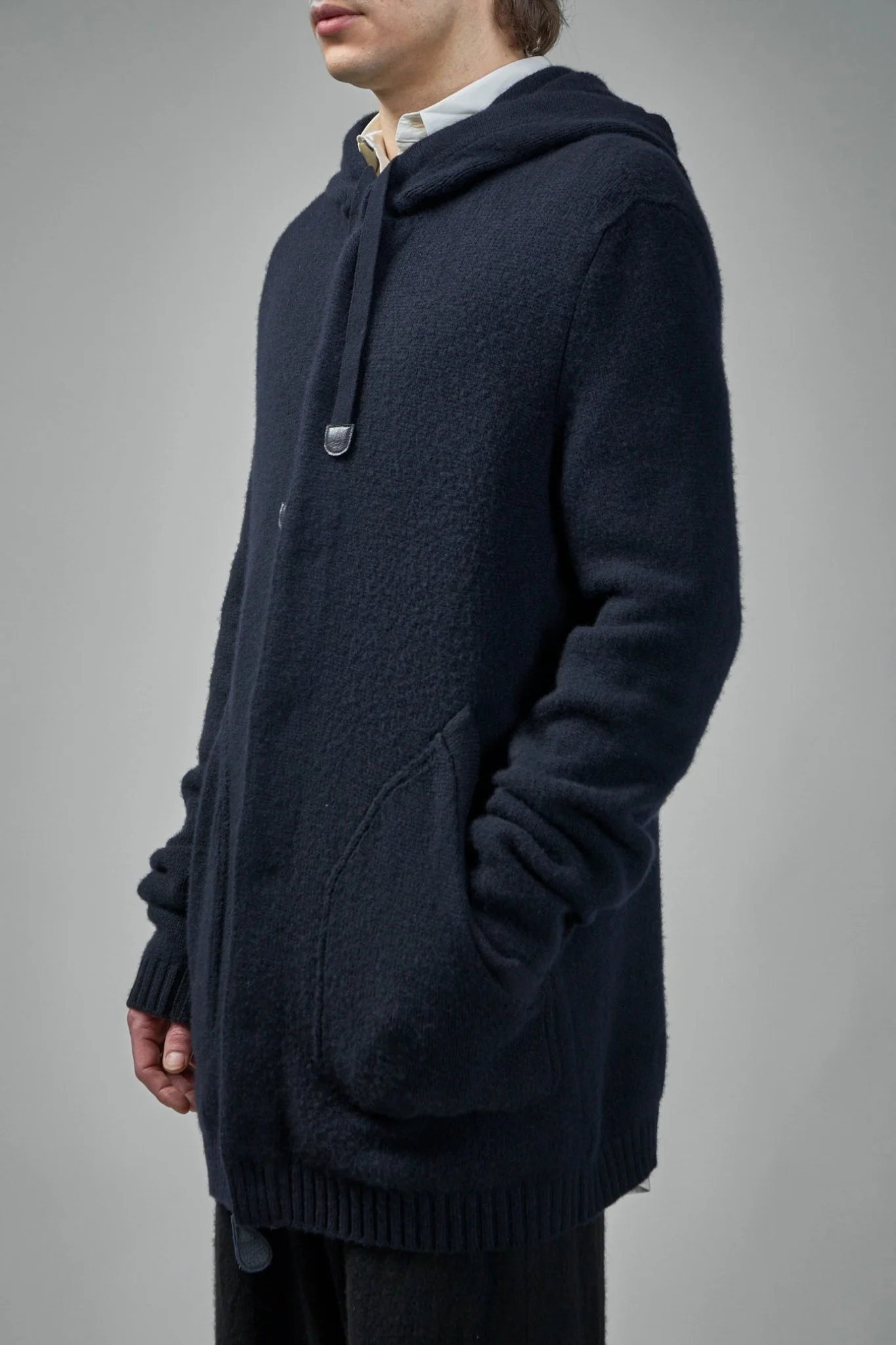 Extended-Length Long Hooded Cardigan - Image 4