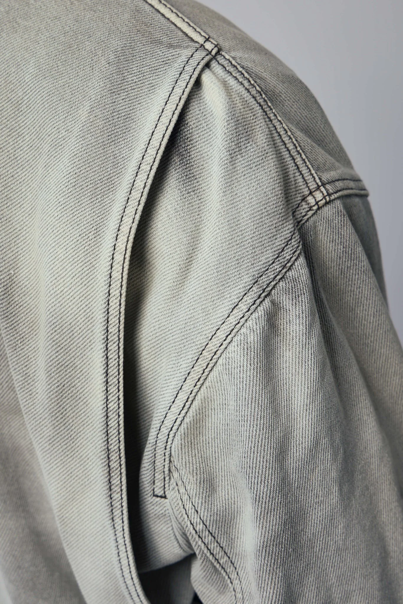 Faded Denim Bomber Jacket - Image 6