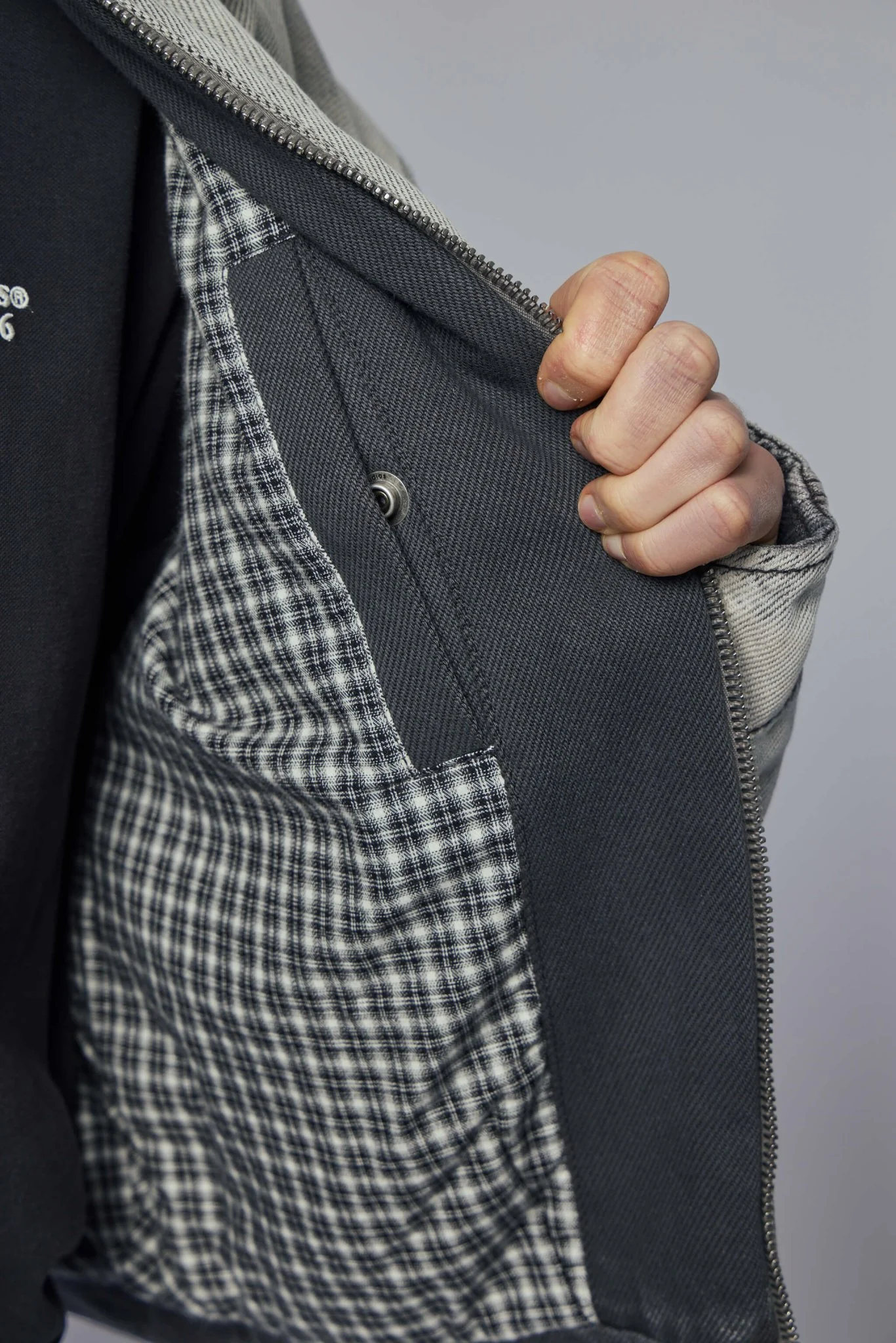 Faded Denim Bomber Jacket - Image 8