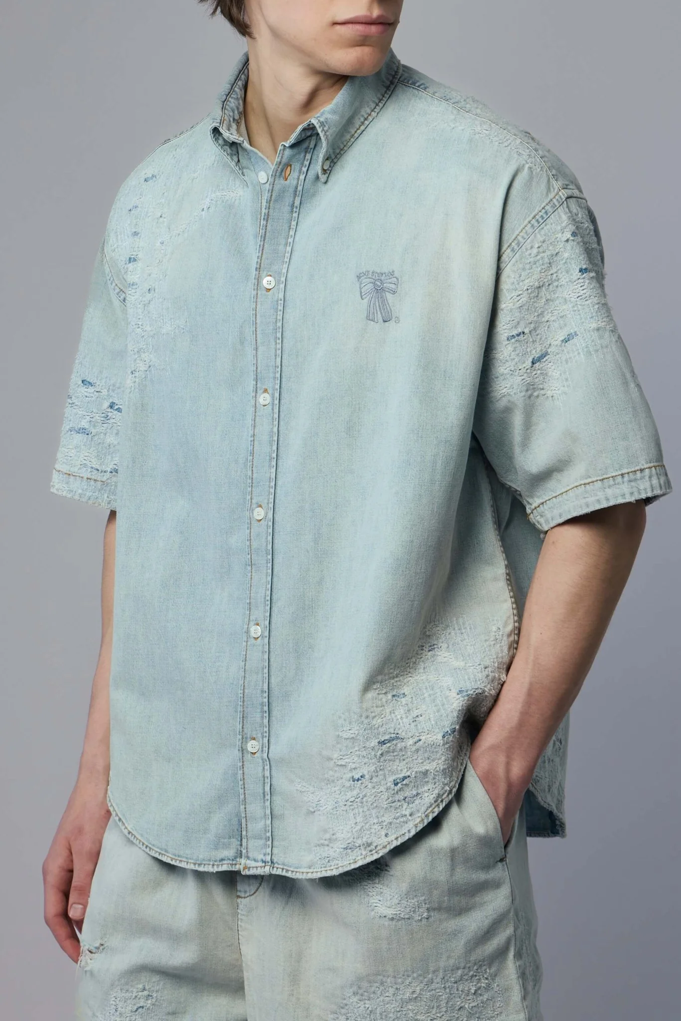 Mended Denim Shirt - Image 3