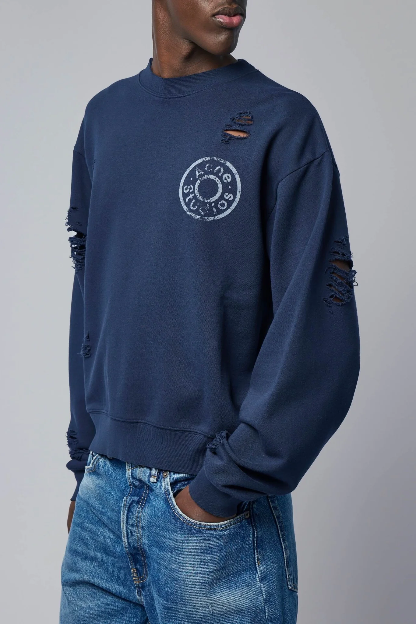 Distressed Fleece Sweatshirt - Image 3