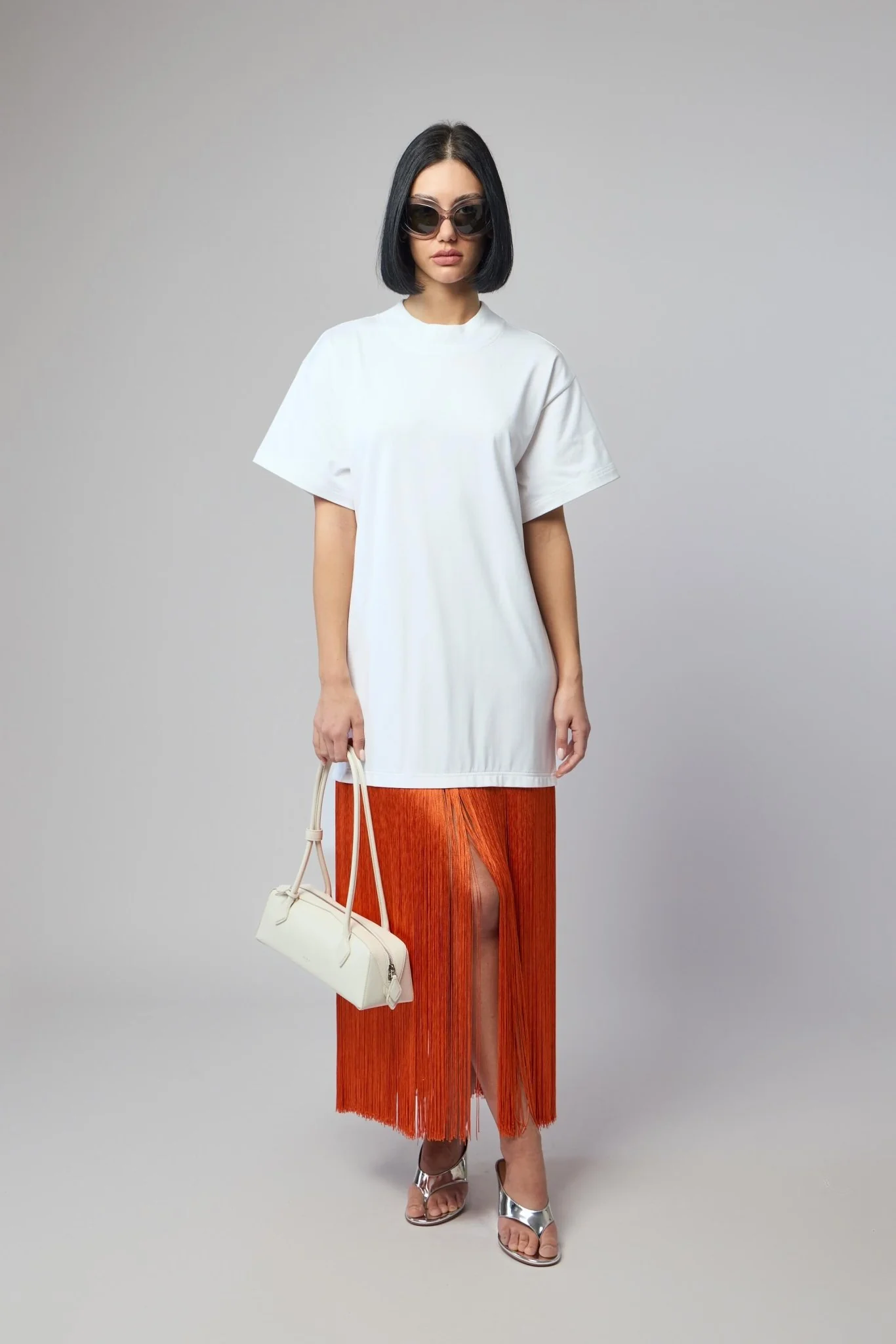 Fringed Cotton T-shirt