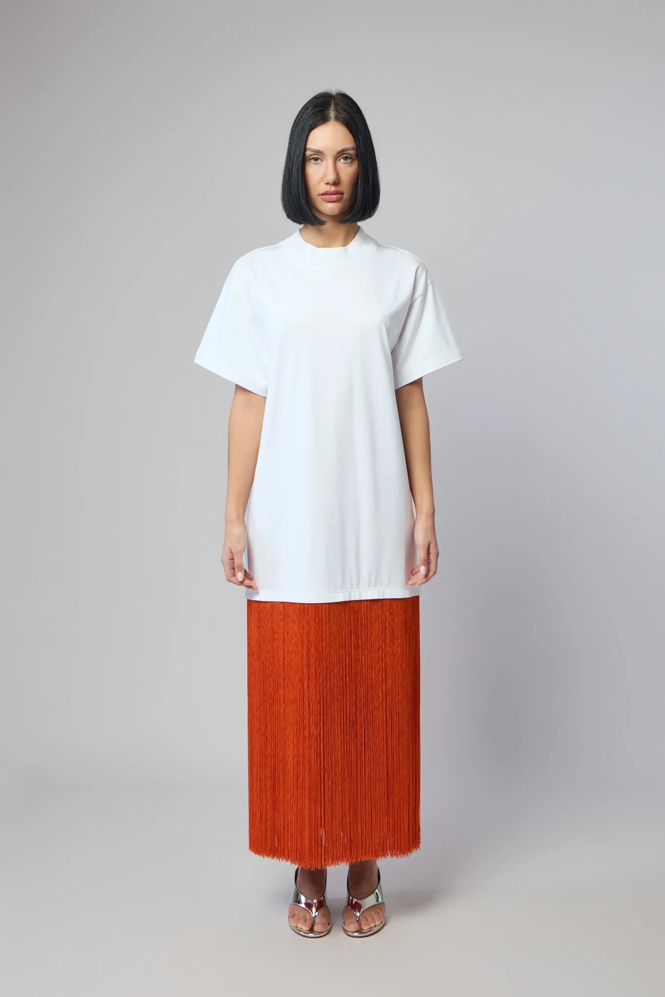 Fringed Cotton T-shirt - Image 2