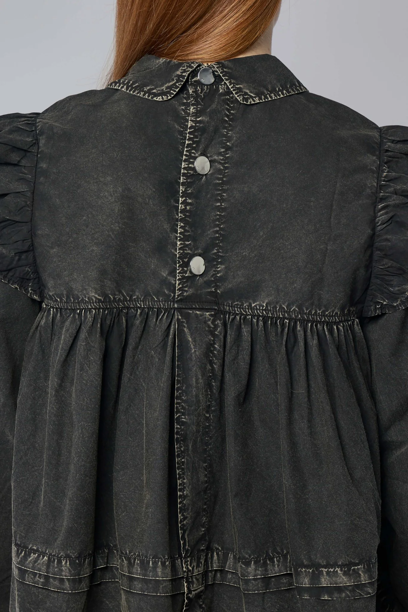 Black Washed Frill Blouse - Image 6