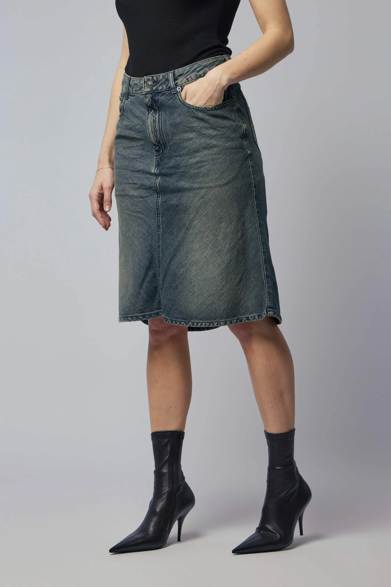 Godet Midi Skirt - Image 3