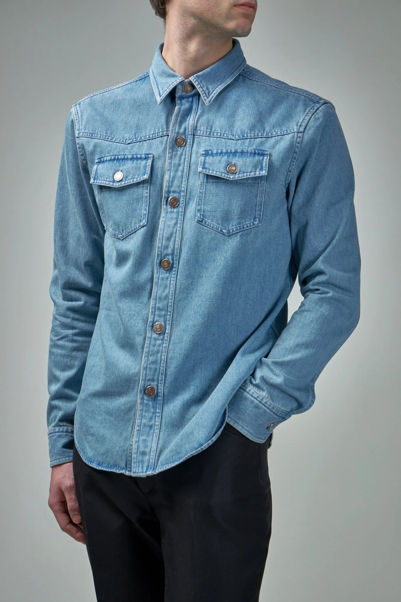 Washed Denim Outershirt - Image 4