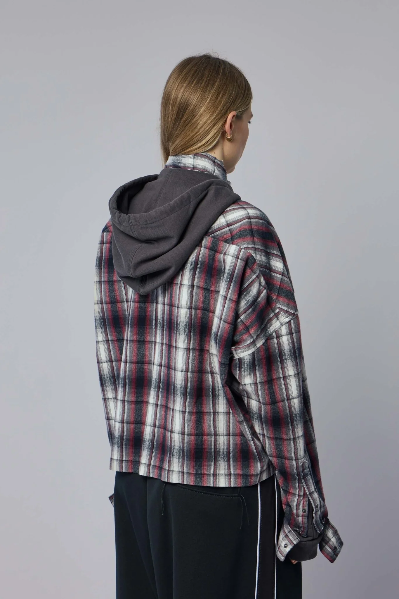 Hoodie Combine Checkered Shirt - Image 5