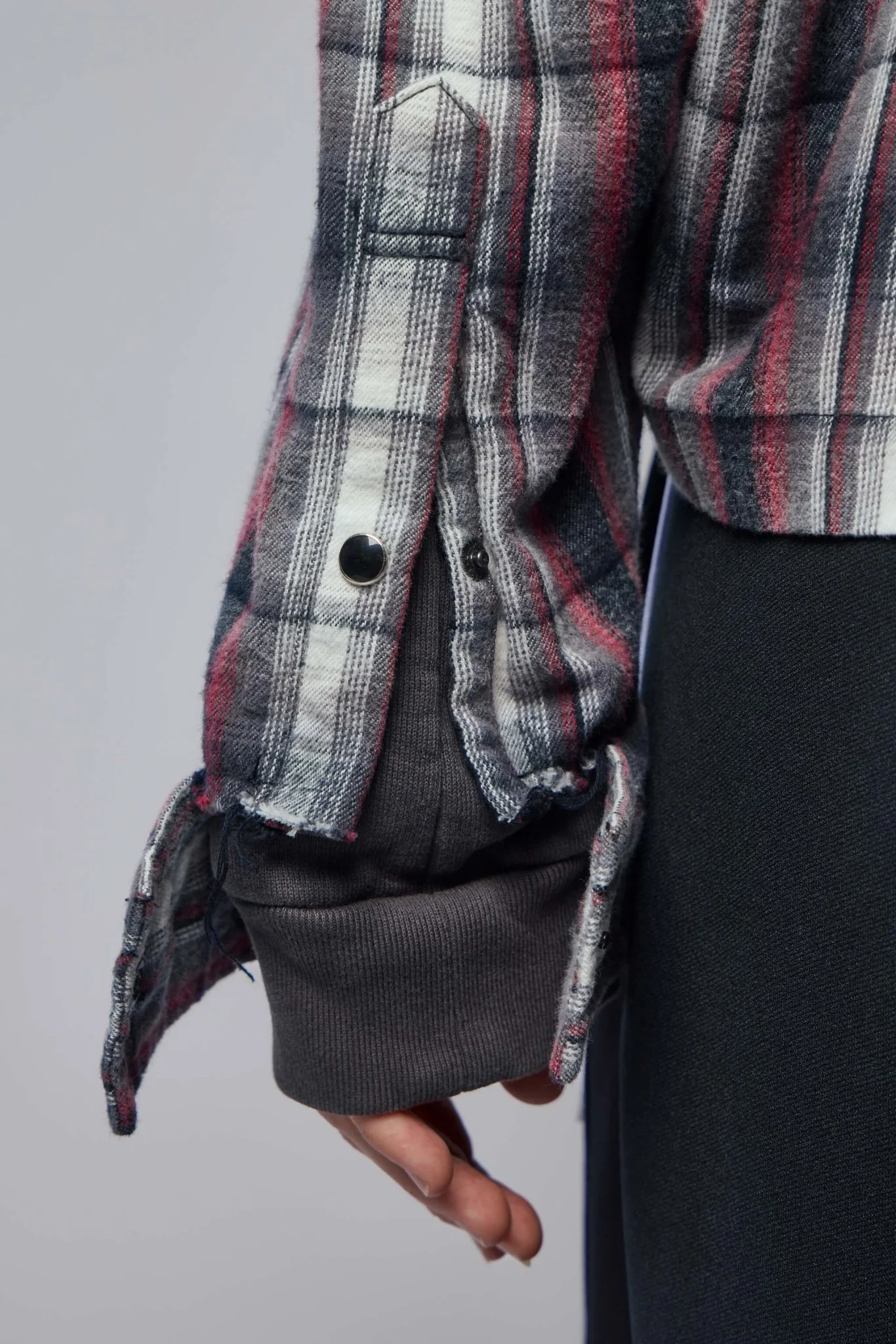 Hoodie Combine Checkered Shirt - Image 6