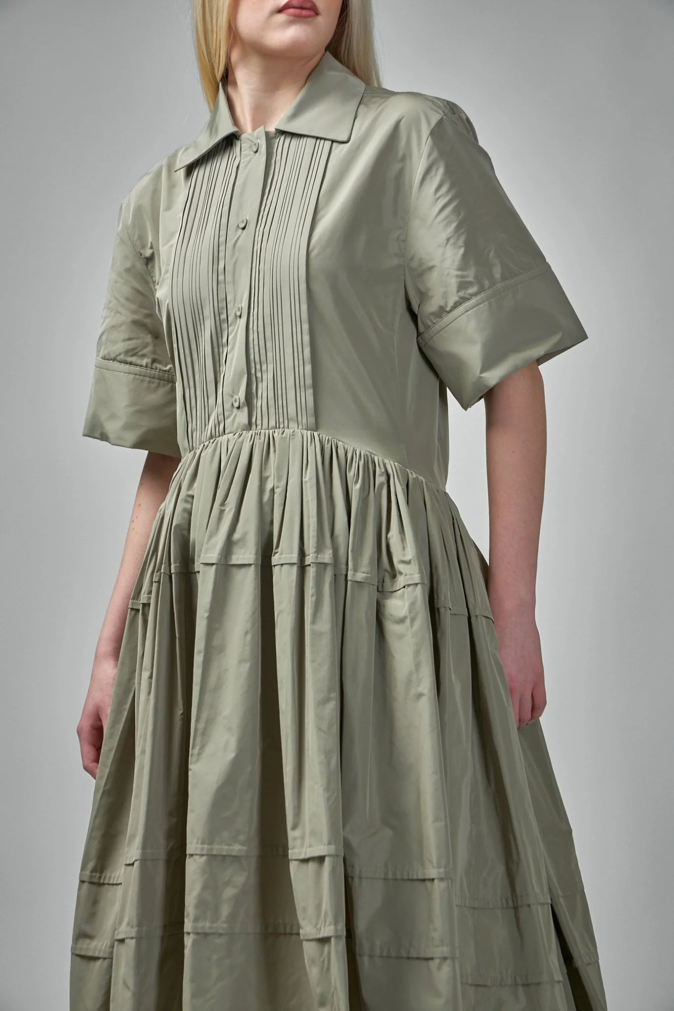 Pleated Shirt Dress - Image 4
