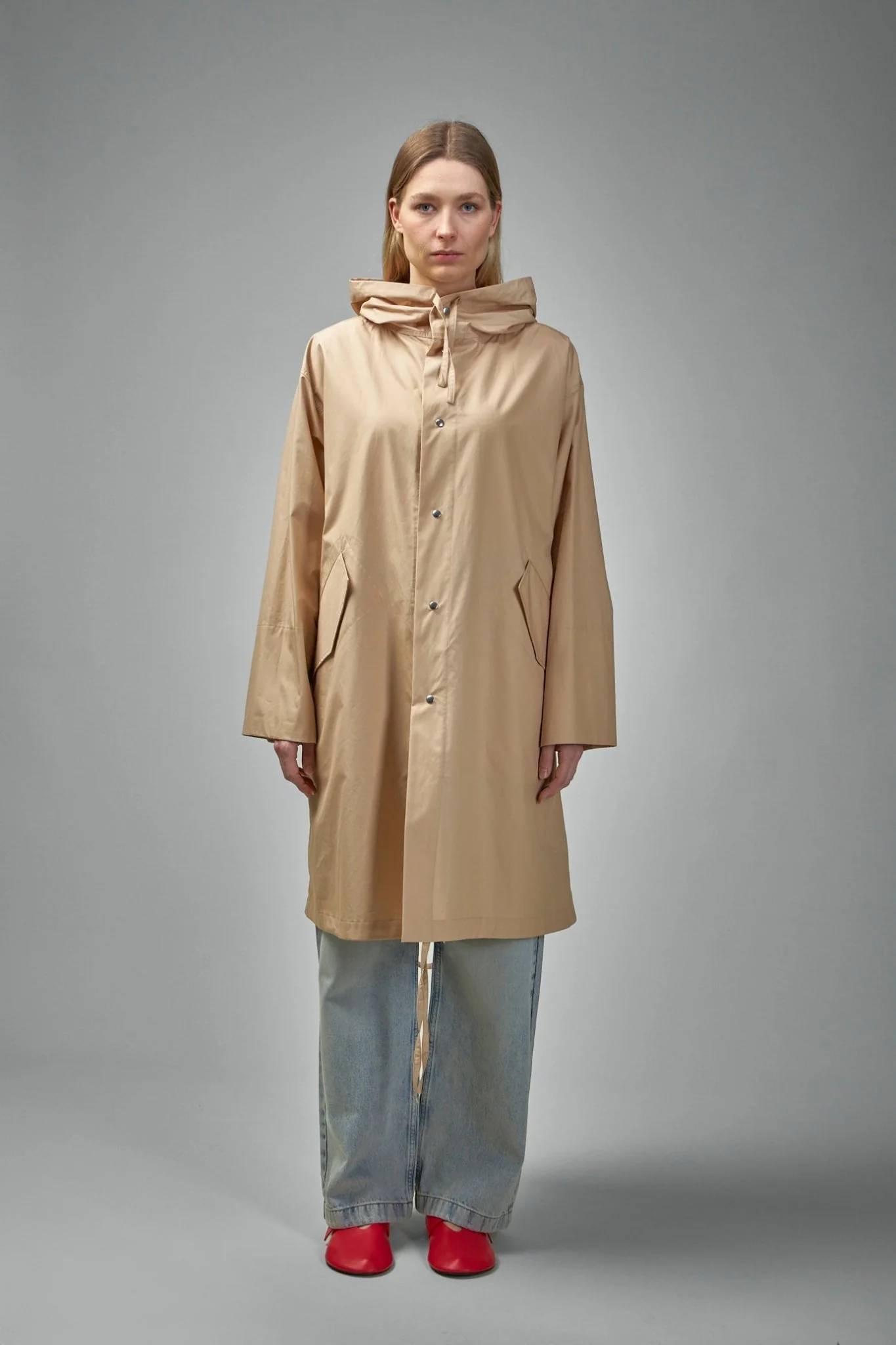 Cotton Hooded Trench Coat