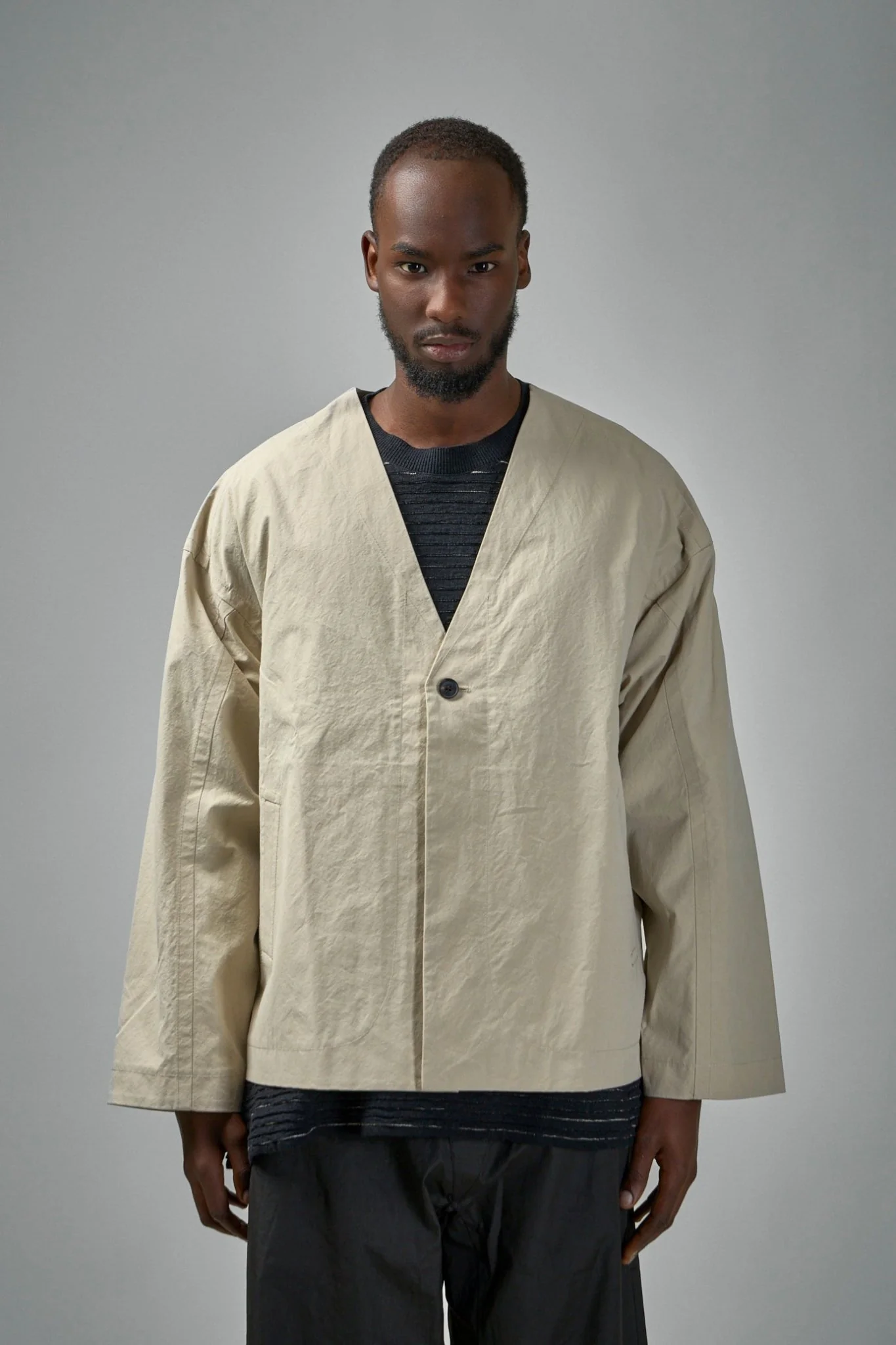 JACKET#59 Unlined Collarless Blazer