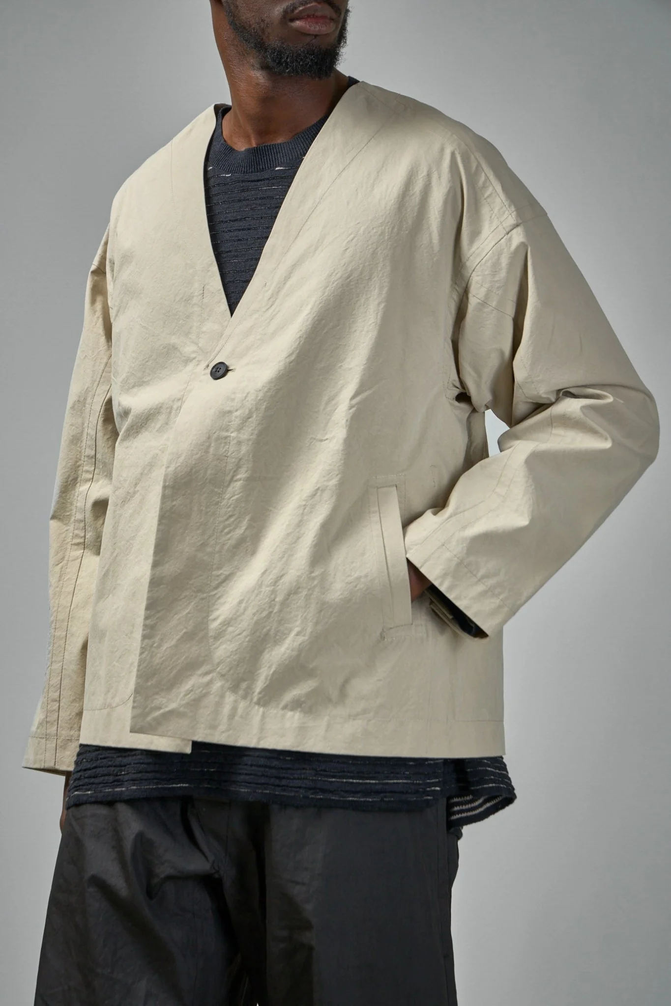 JACKET#59 Unlined Collarless Blazer - Image 4
