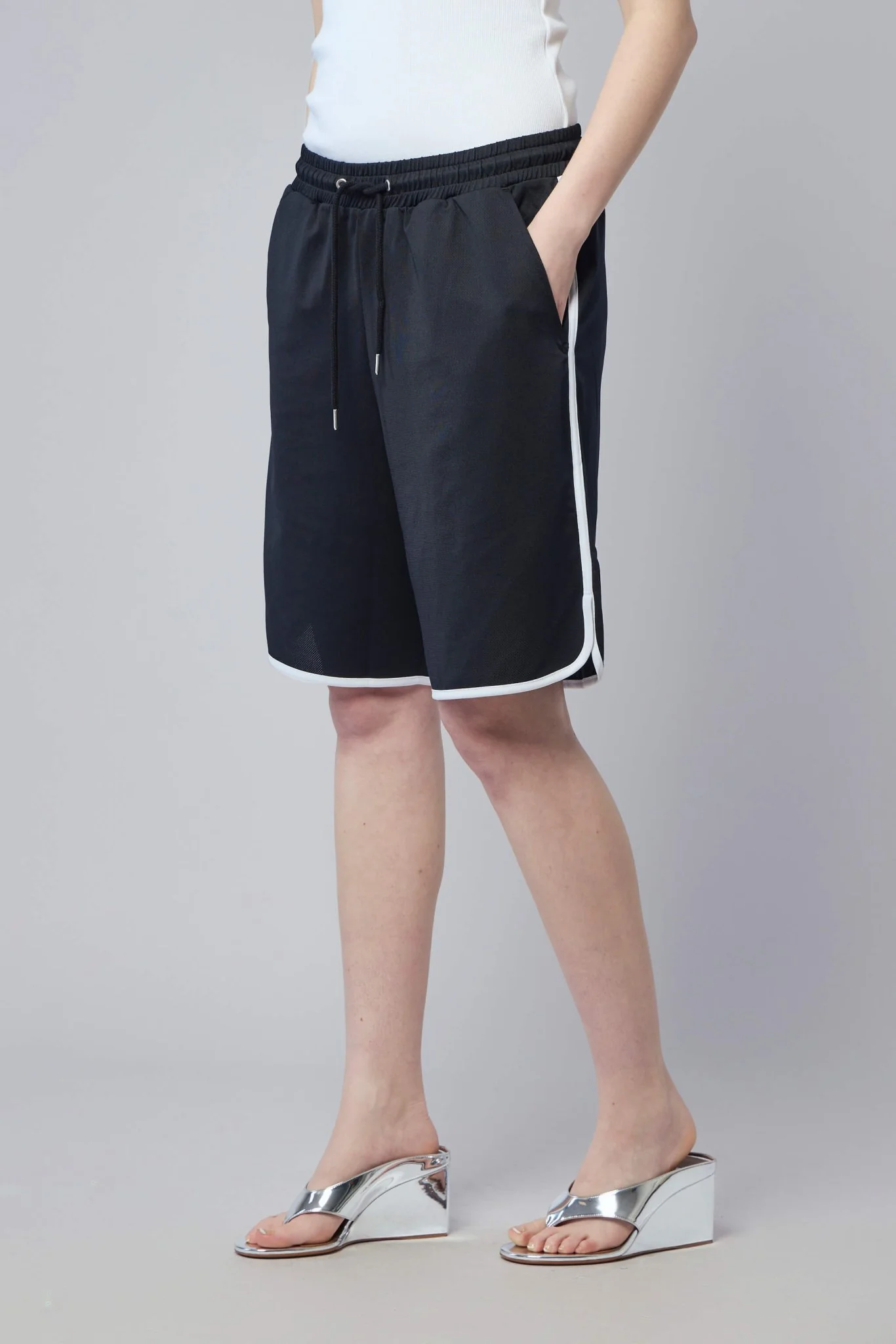 Essentials Stripe Mesh Shorts - Image 3