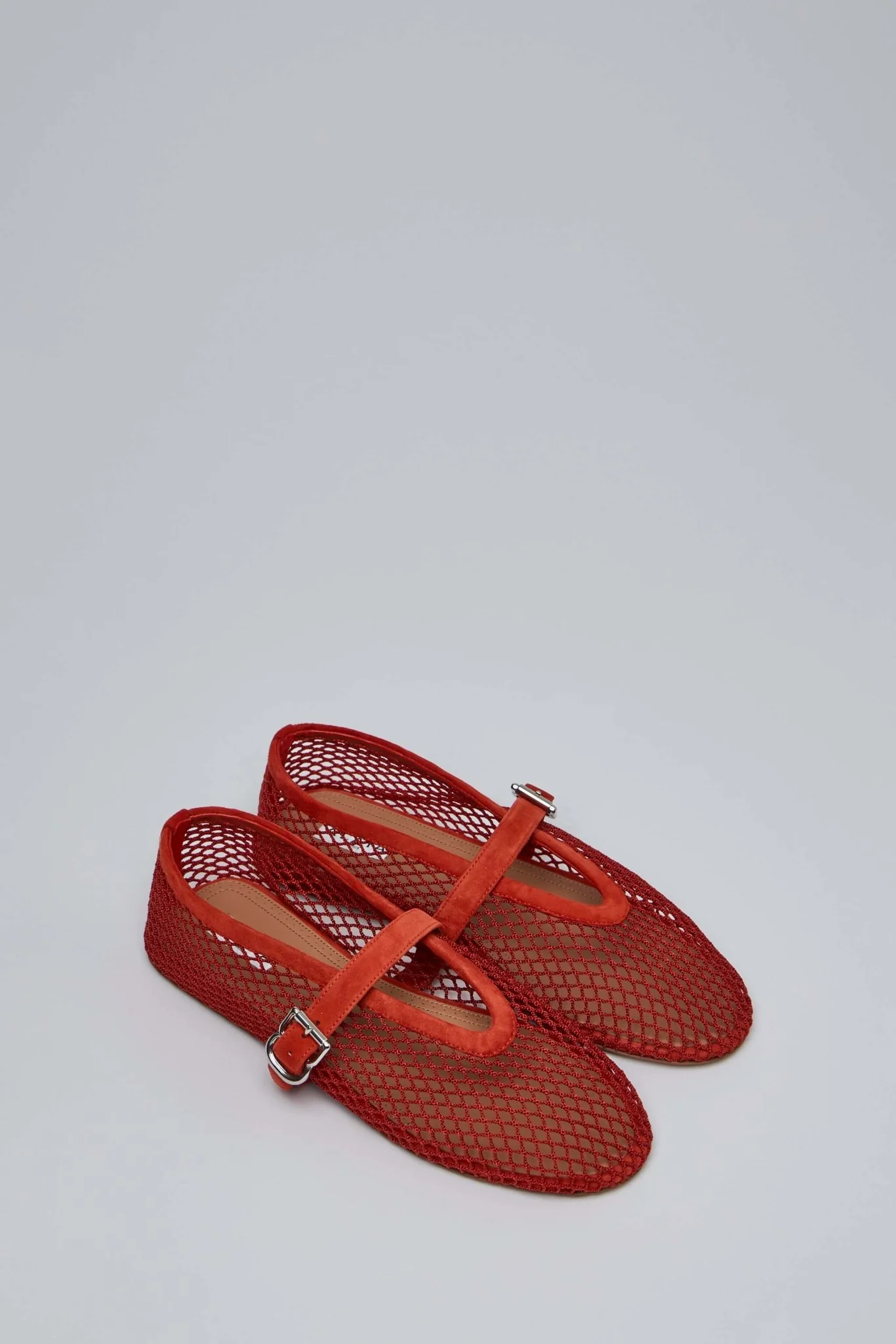 Ballet Flats in Fishnet and Suede - Image 2