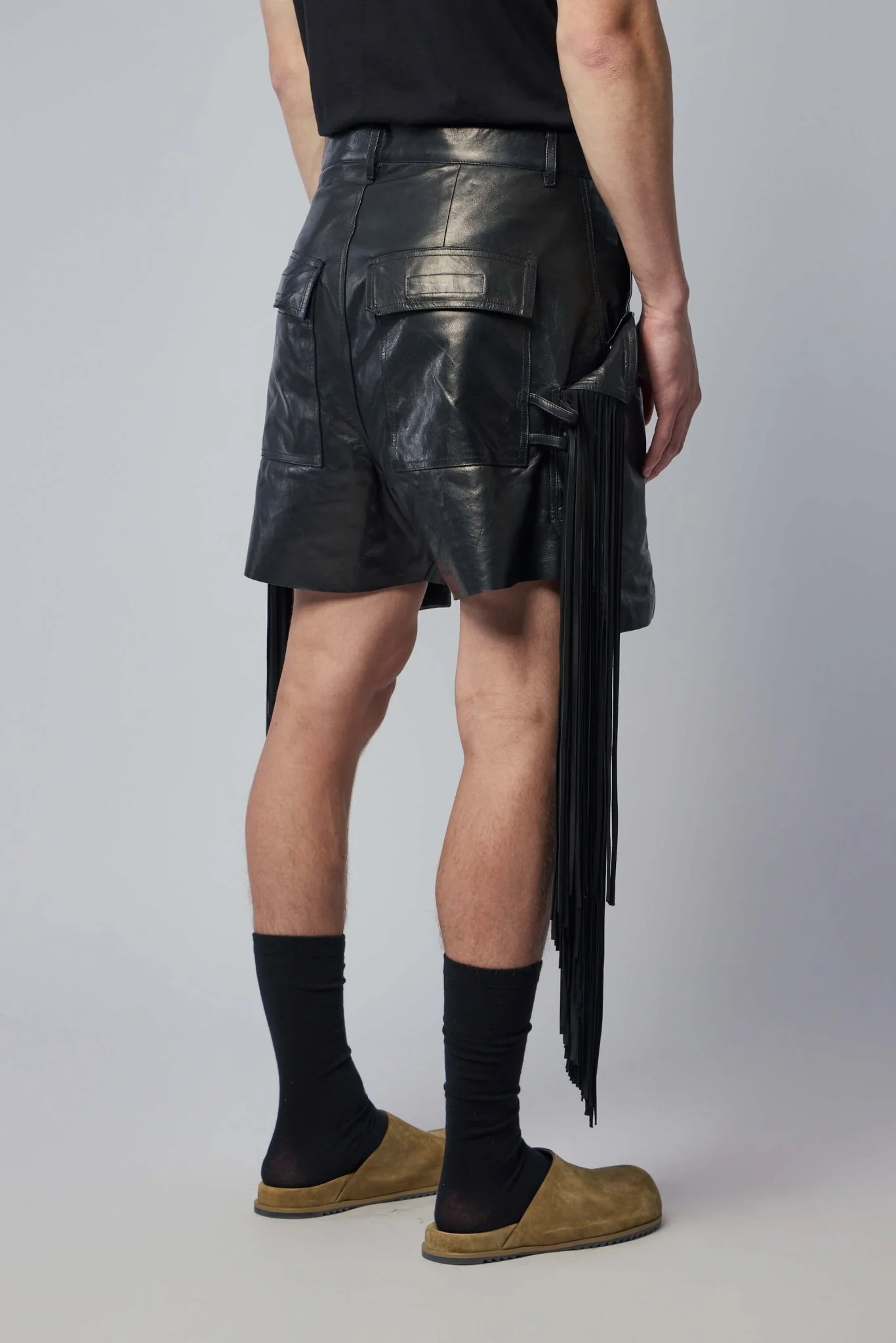 Men's Leather Fringed Shorts - Image 5