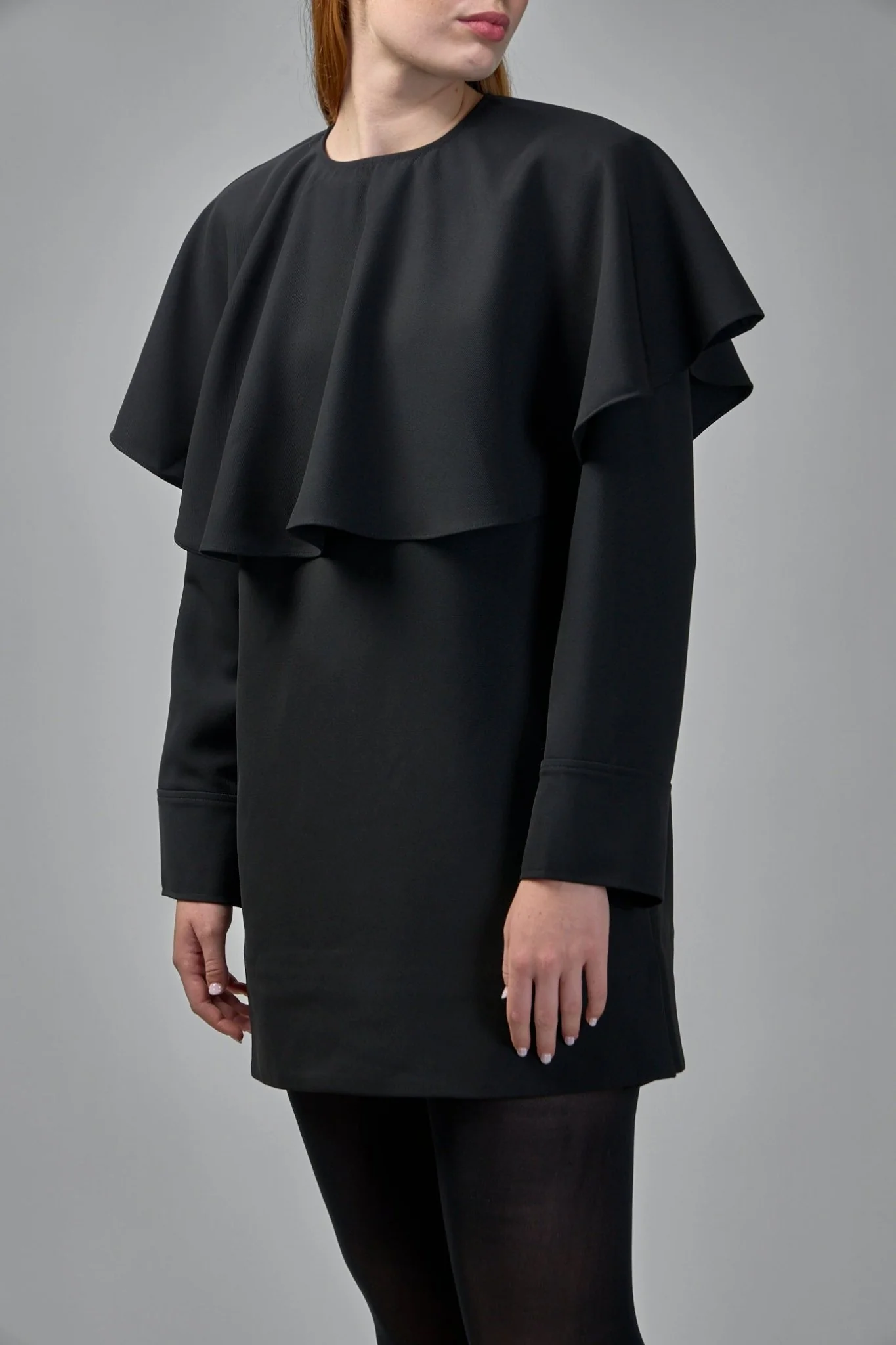 Light Twill Suiting Circle Collar Mini Dress - Image 4