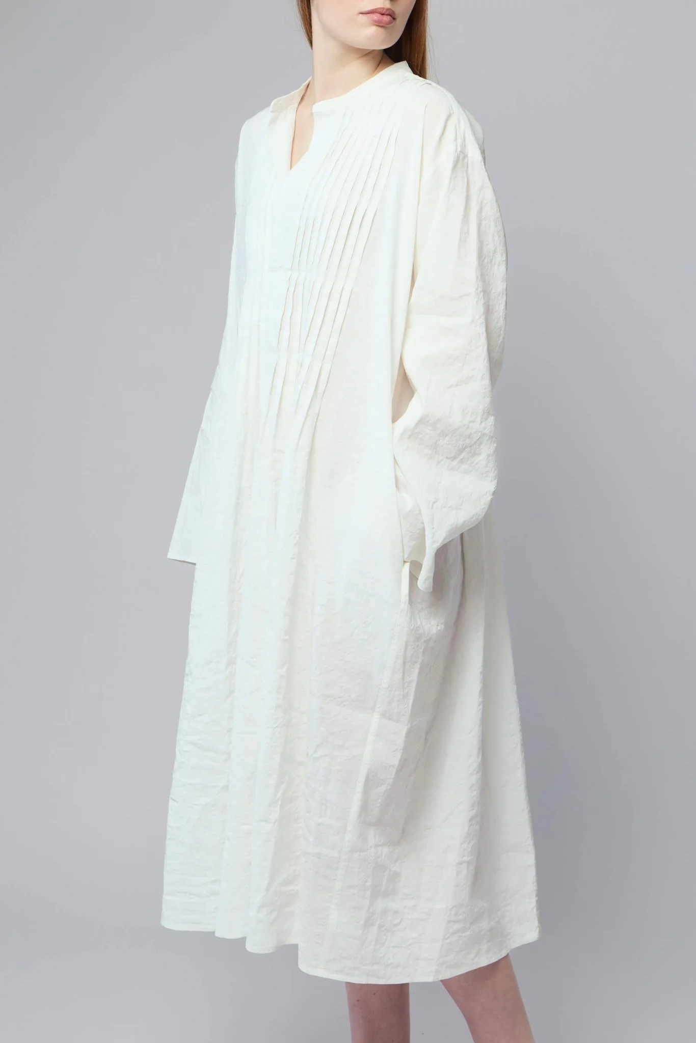 Dong Long Sleeve Dress with Pleated Chest - Image 3