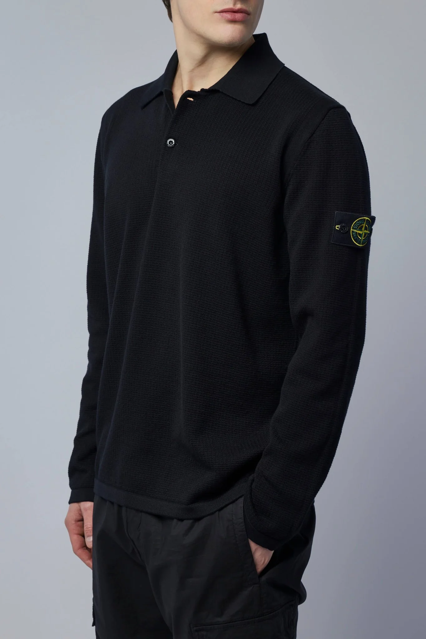 Loose Fit Long Sleeve Polo - Image 3
