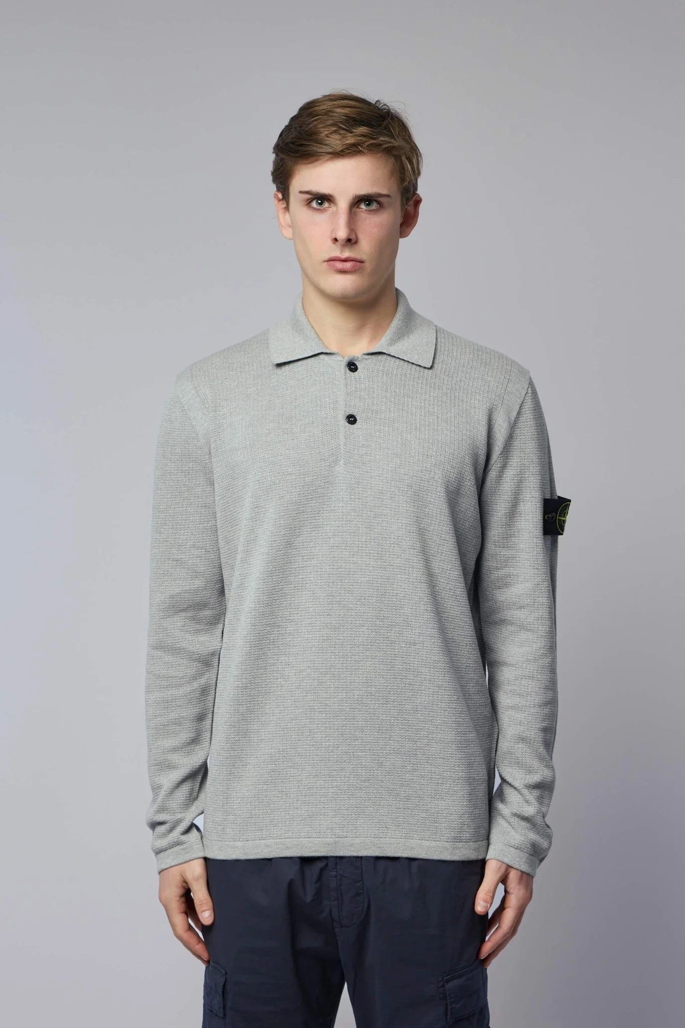 Loose Fit Long Sleeve Polo - Image 2