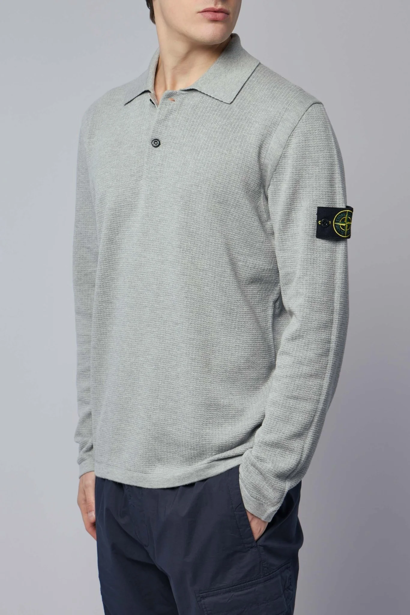 Loose Fit Long Sleeve Polo - Image 3