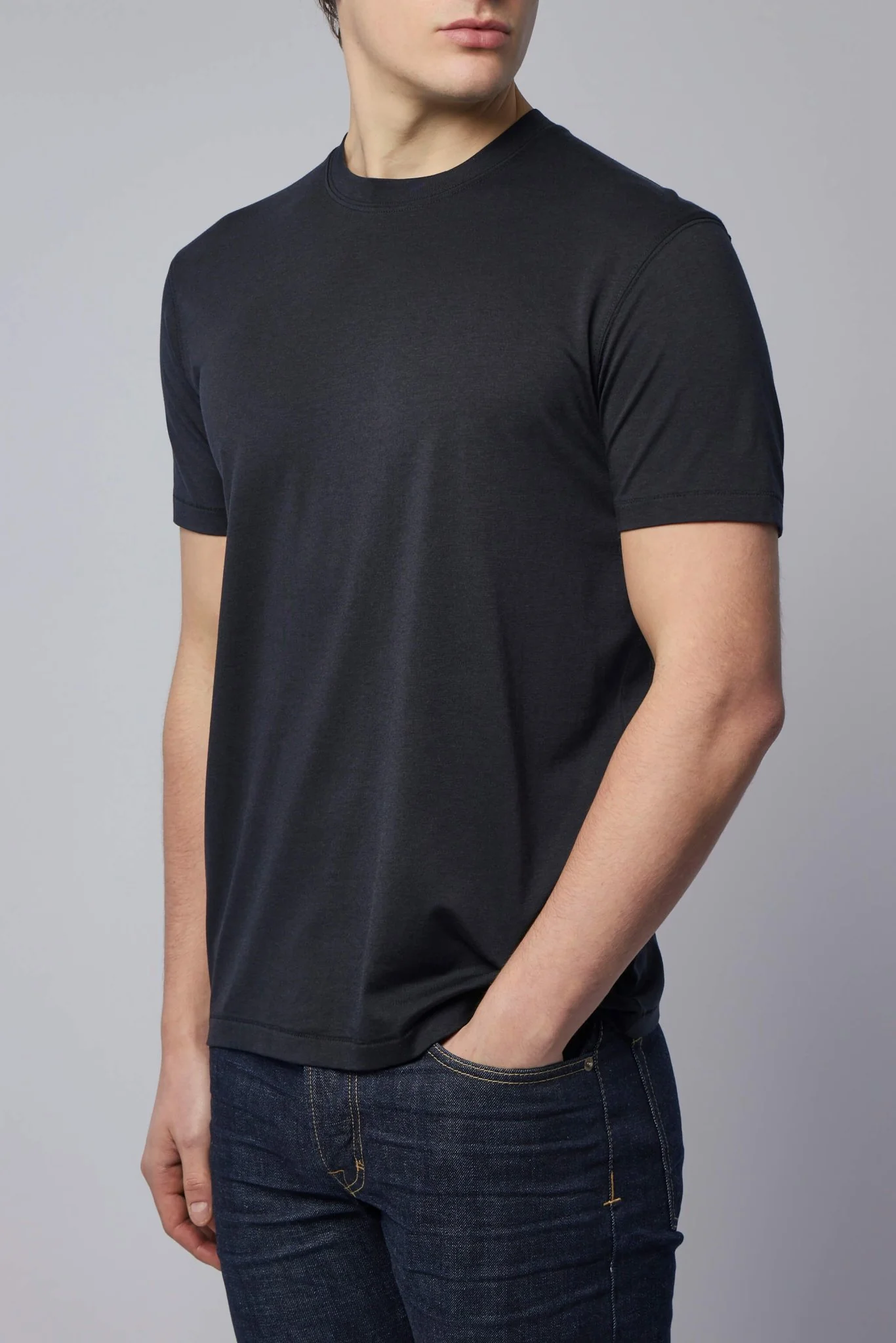 Lyocell Cotton Crew Neck T-shirt - Image 3