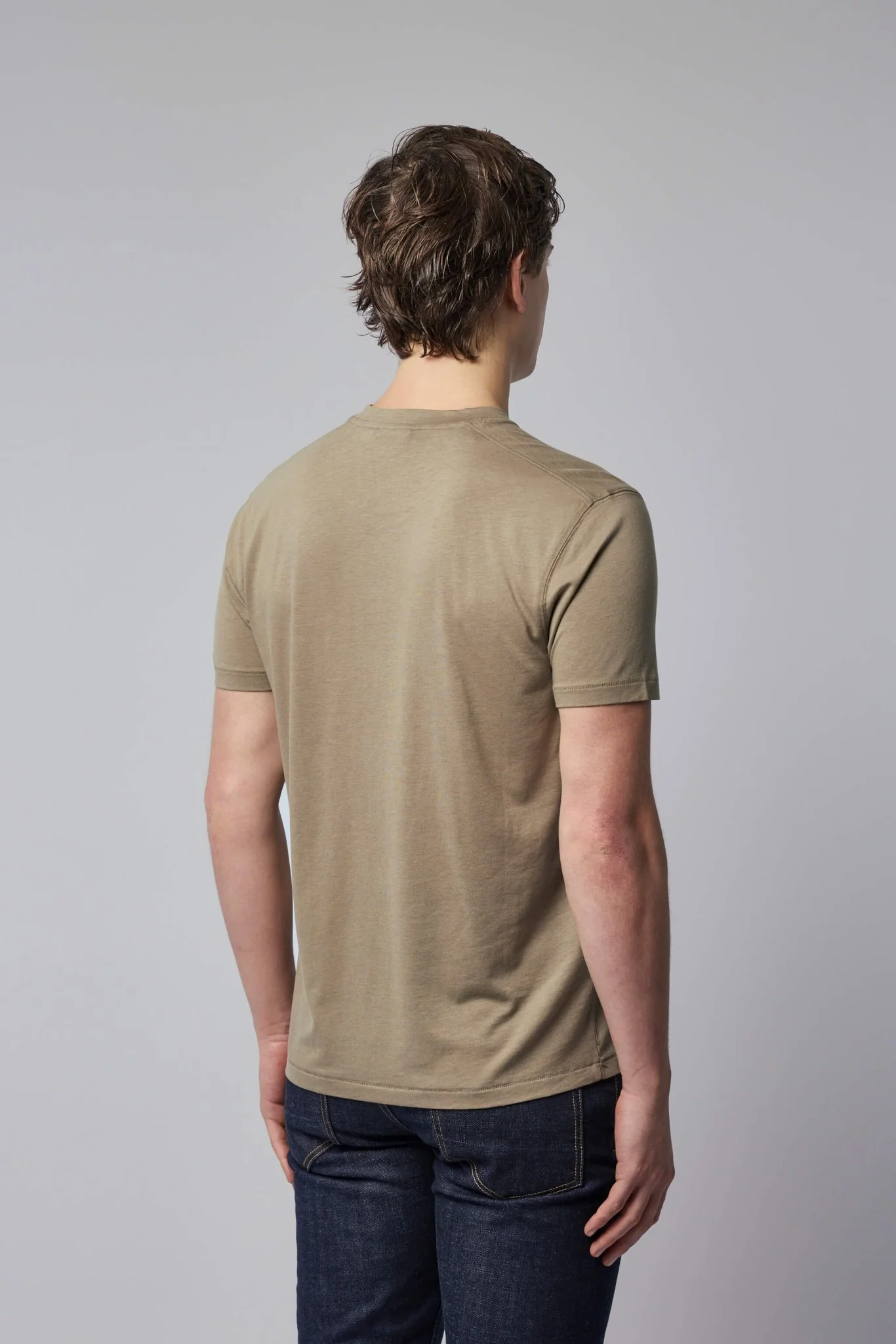 Short Sleeve Lyocell Cotton Crewneck T-shirt - Image 5