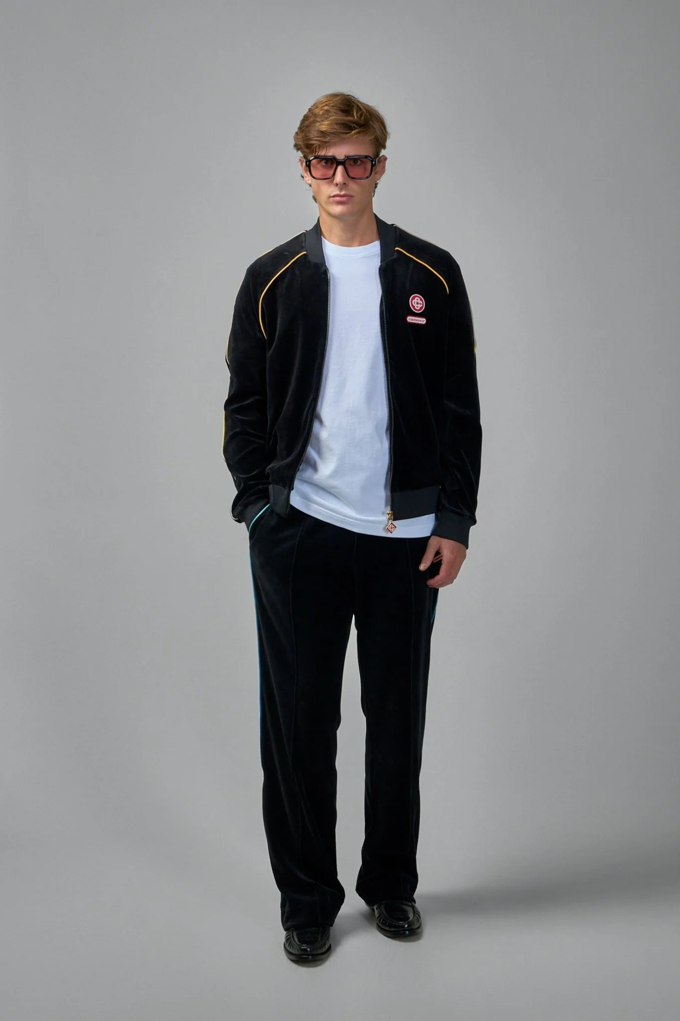 Gradient Piping Velour Track Pants - Image 5