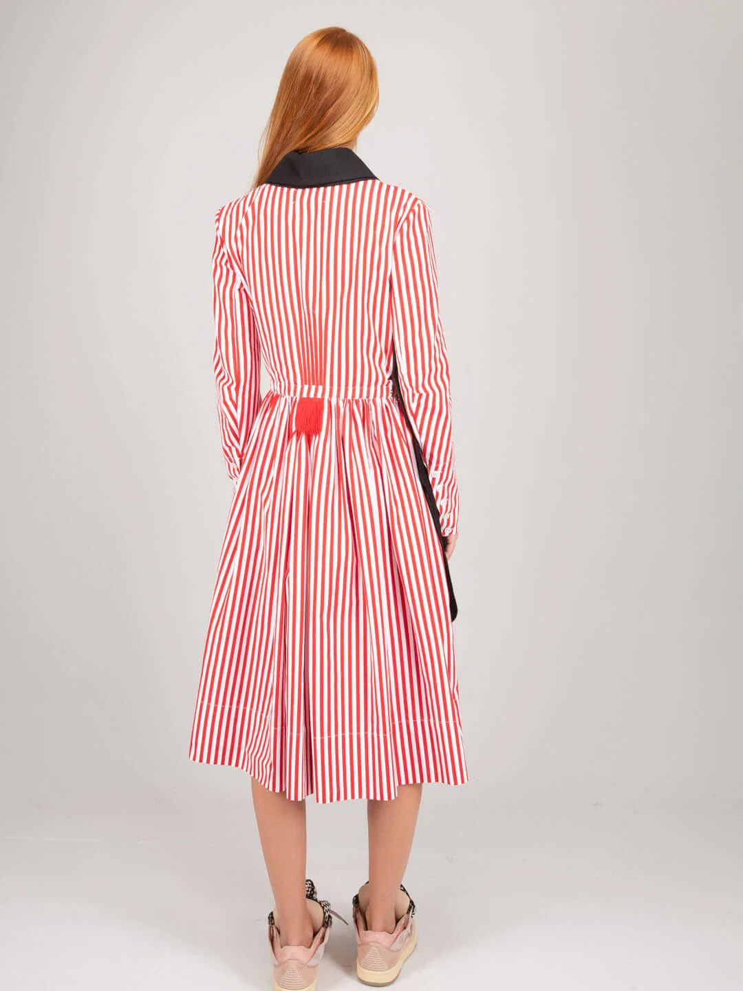 Striped Cotton Midi Dress - Image 3