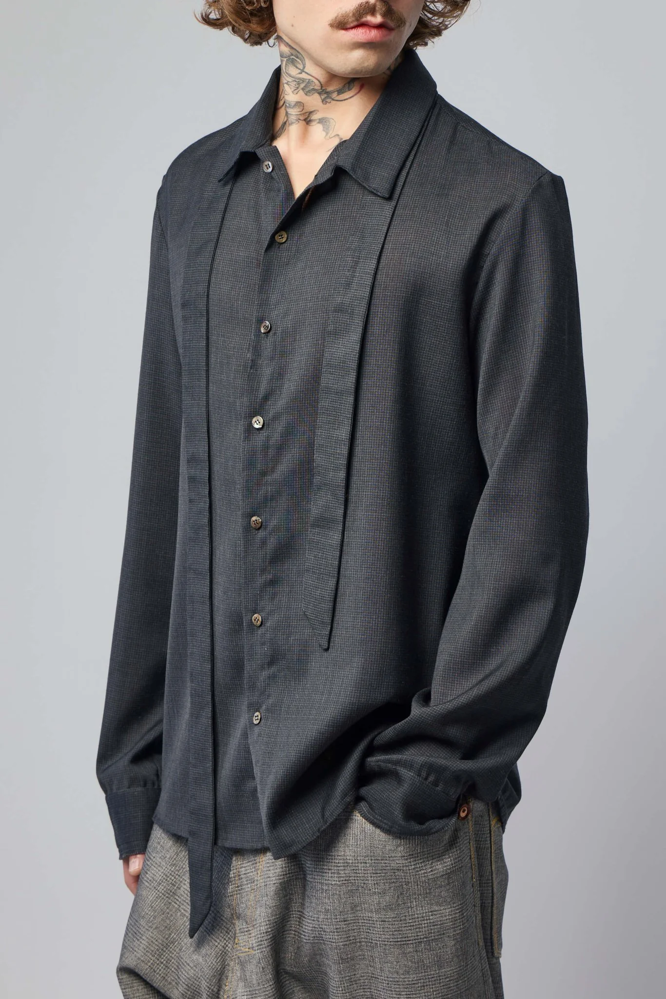 Mens Midfit Shirts with Tie - Image 3
