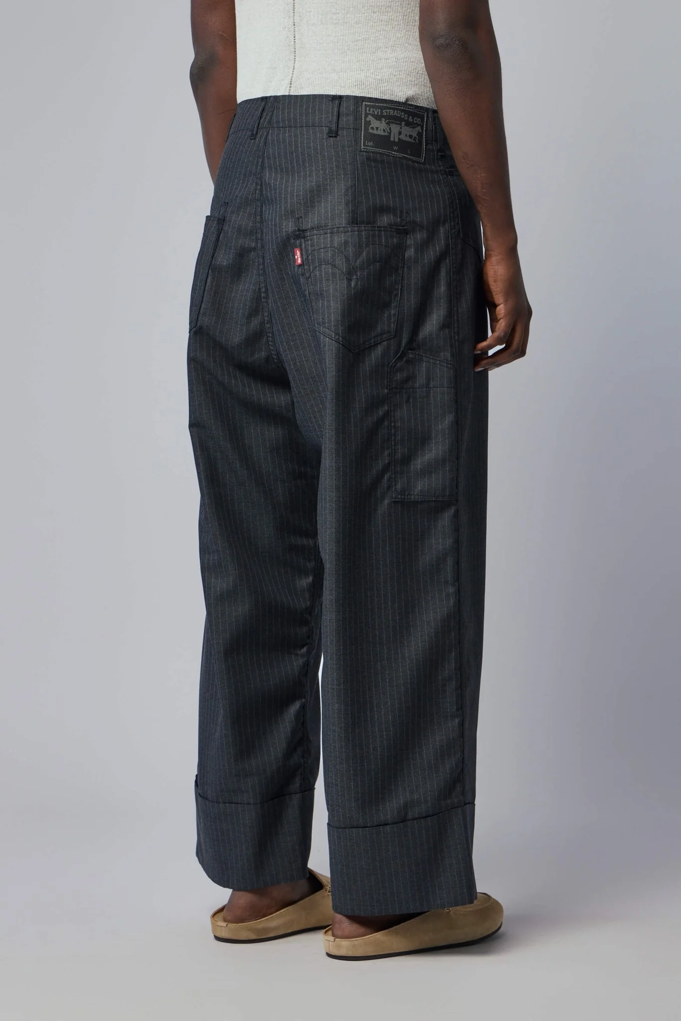 Wide-Leg Pinstripe Pants - Image 5