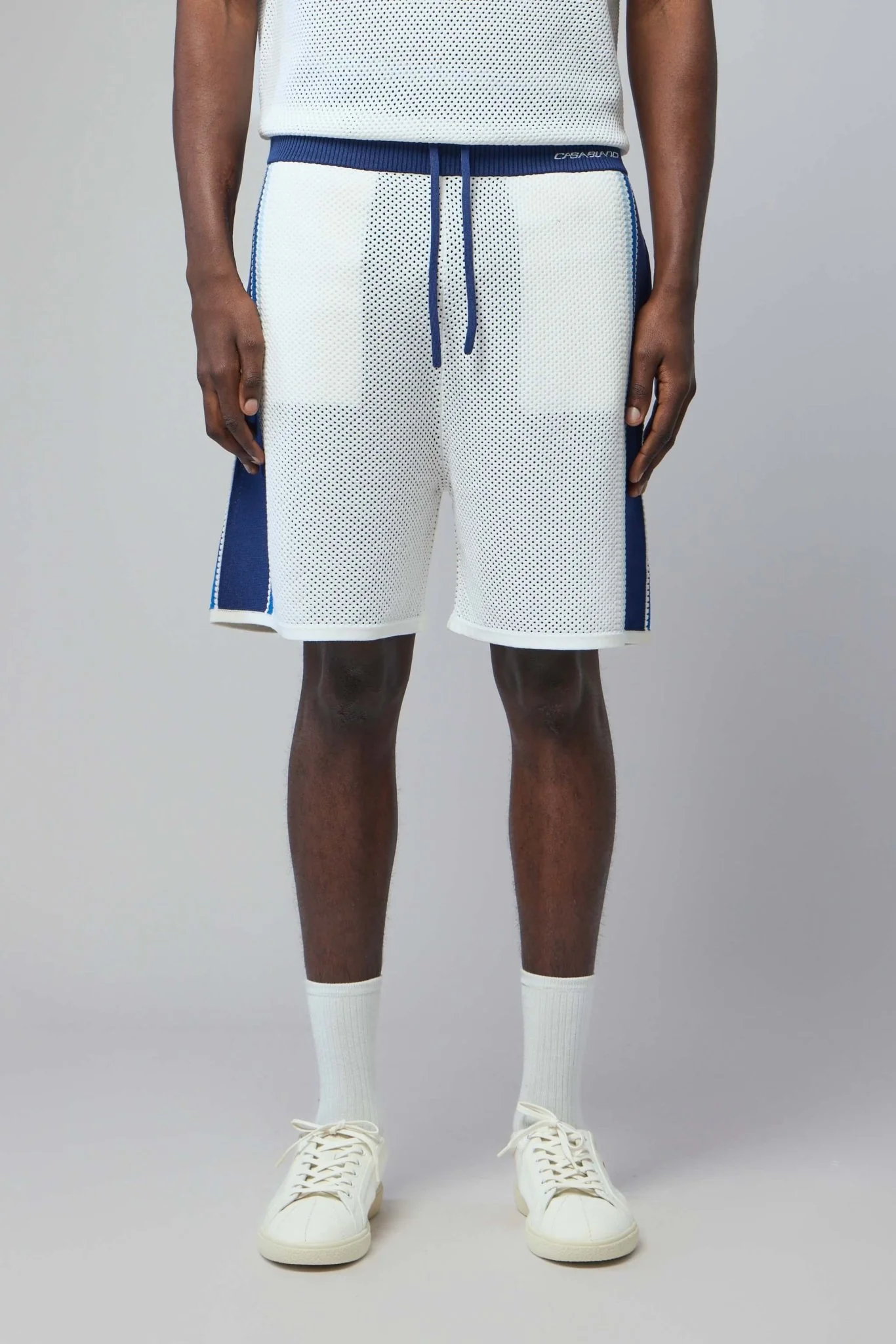 Striped Mesh Track Shorts - Image 2