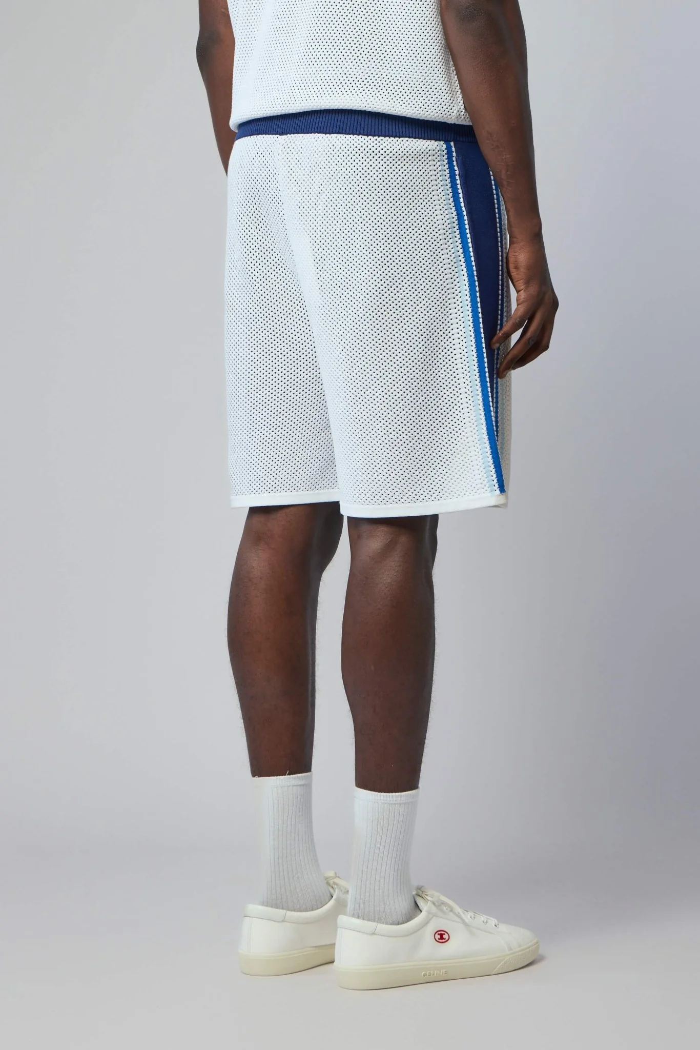 Striped Mesh Track Shorts - Image 5