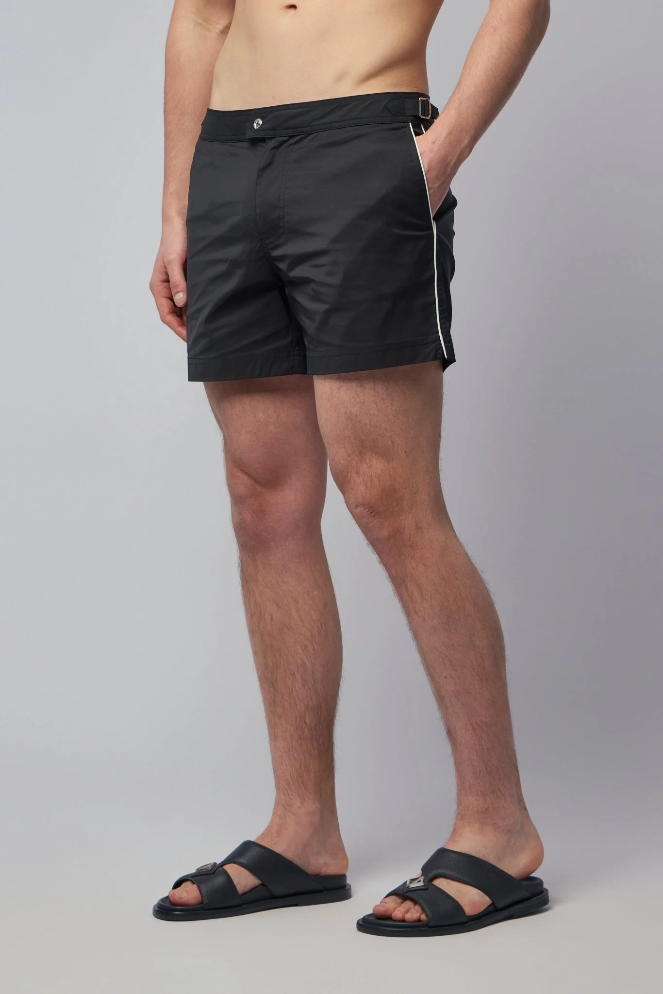Micro Compact Poplin Swim Short with Piping - Image 3