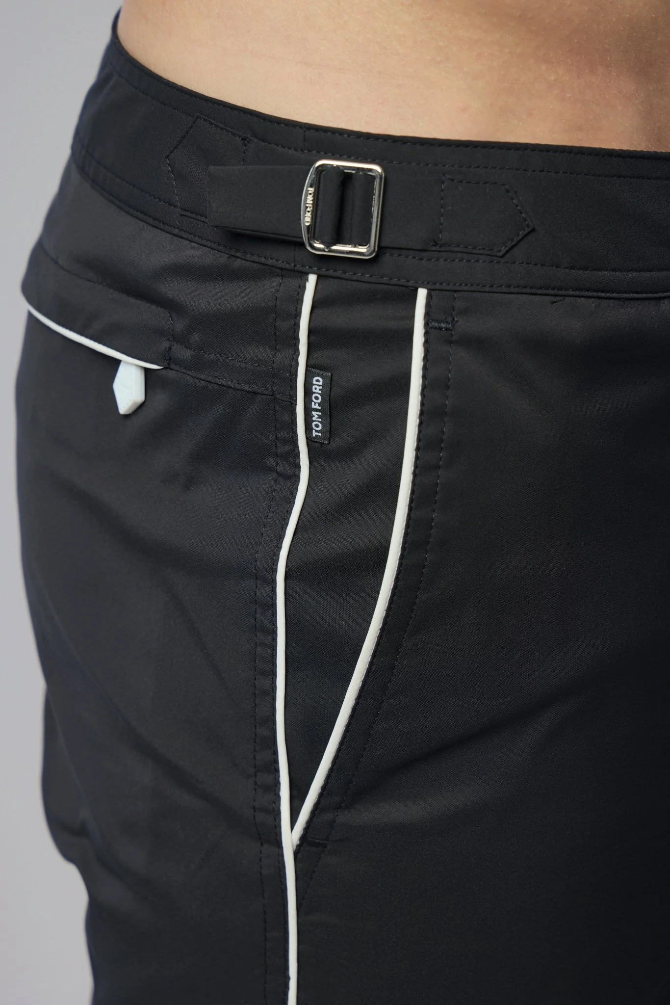 Micro Compact Poplin Swim Short with Piping - Image 4