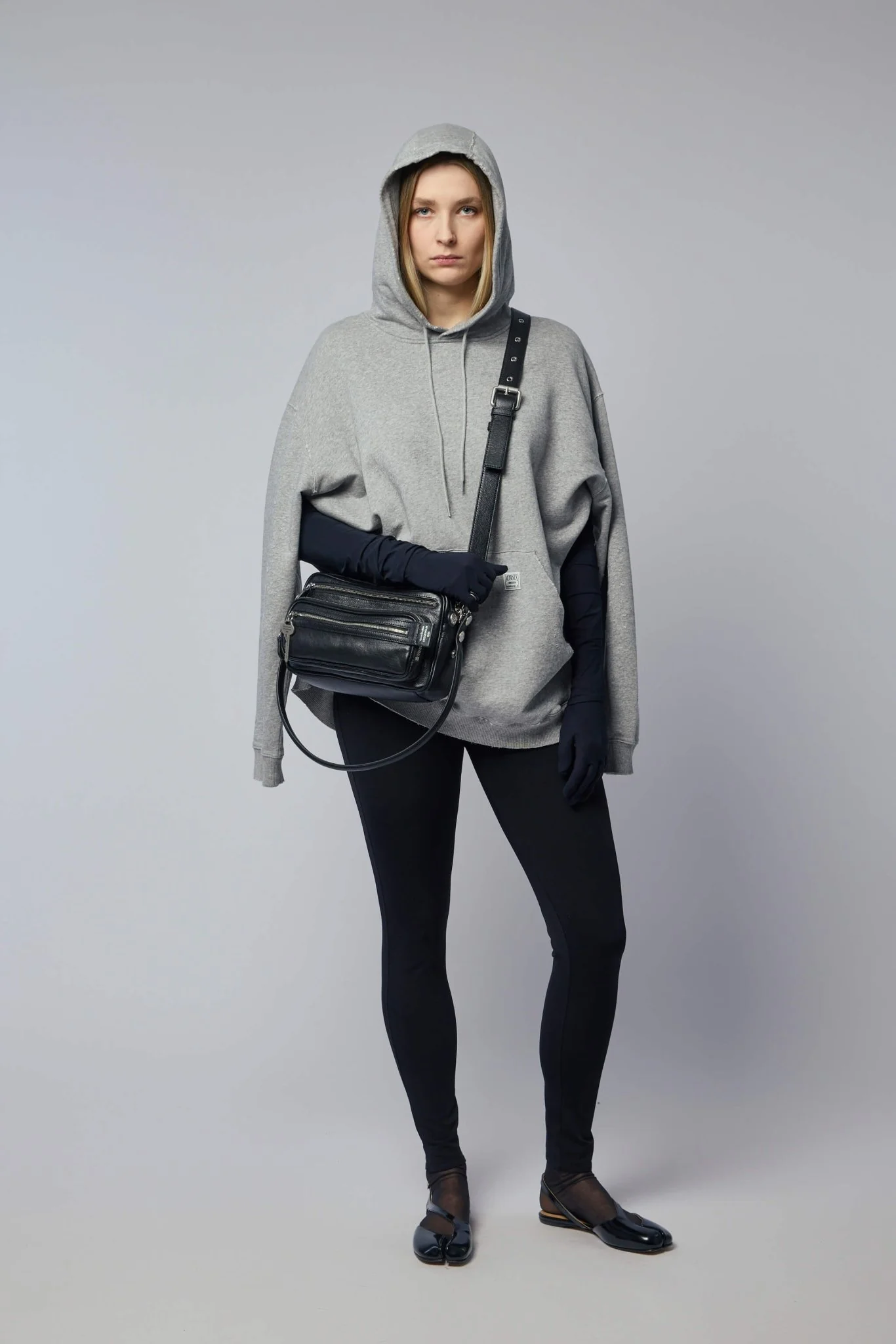 Gray Melange Hoodie Dress