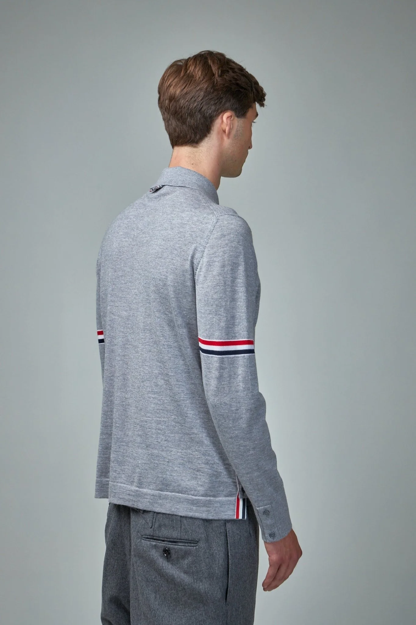 Jersey Stitch Button Down Long Sleeve Shirt - Image 3