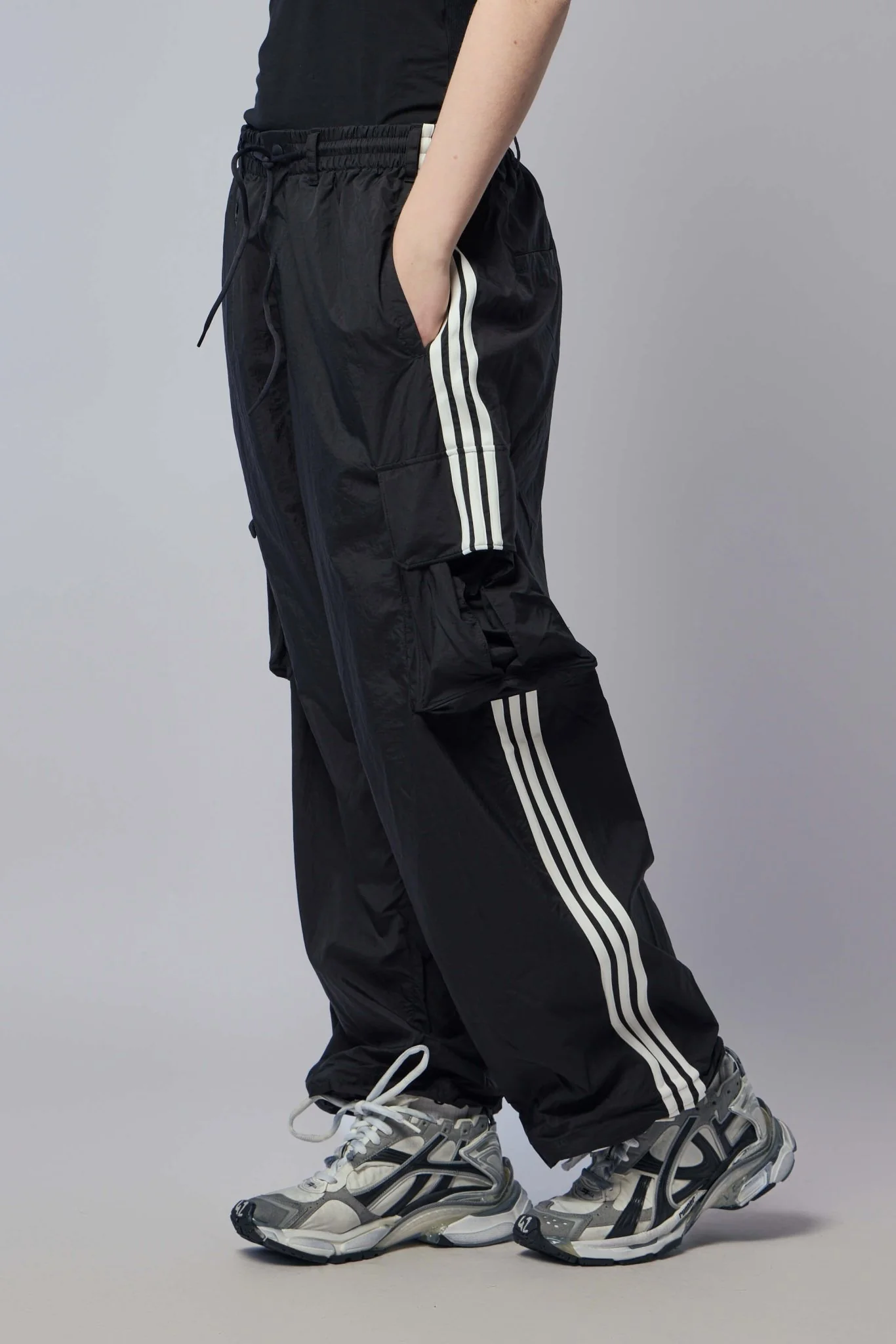 Nylon Wired 3 Stripes Cargo Pants - Image 3