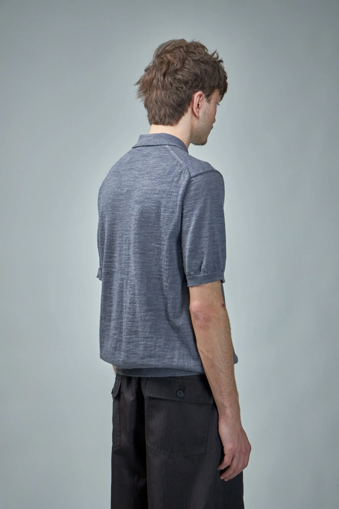 Unisex Polo Neck Short Sleeve Knit - Image 3