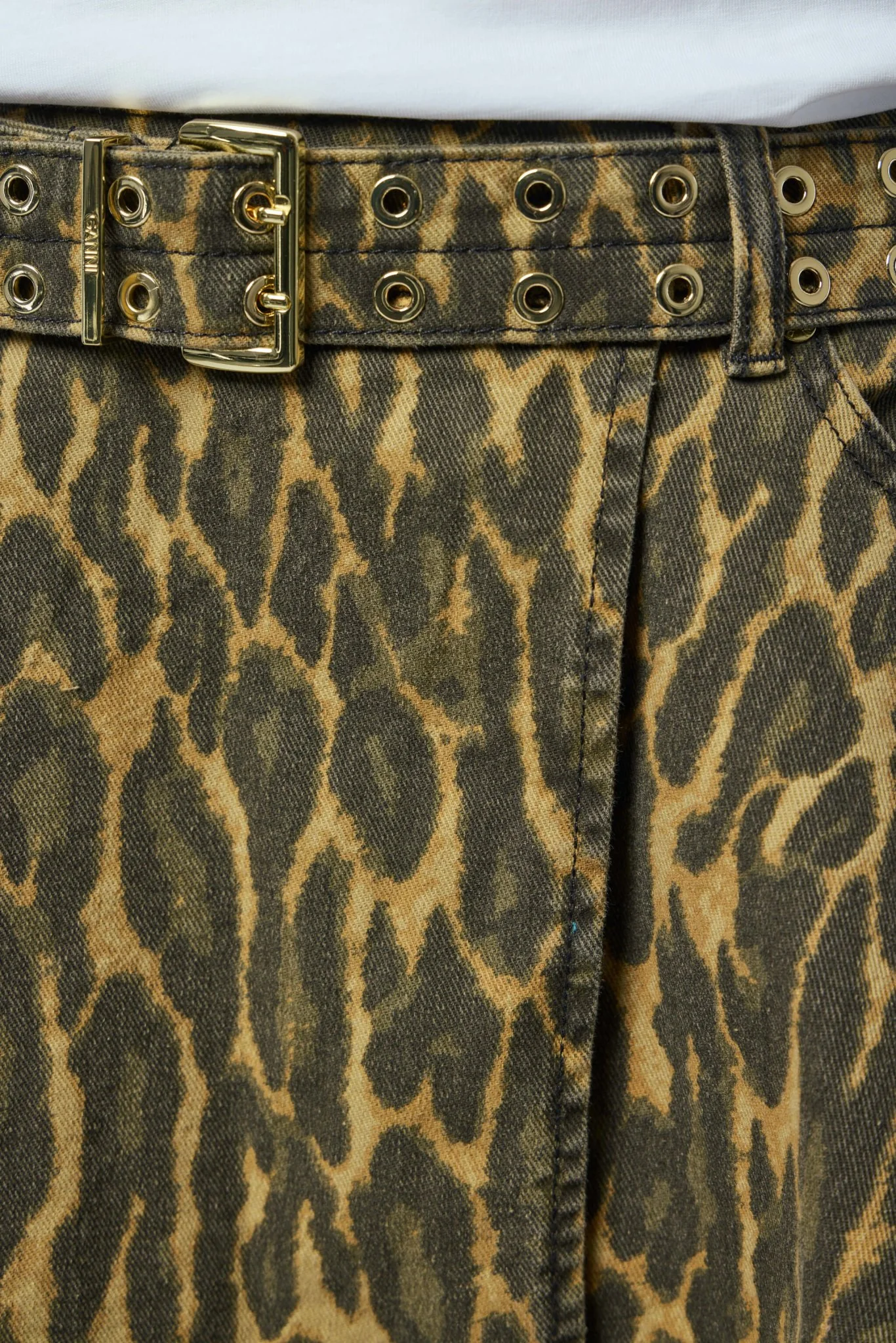 Leopard Denim Wrap Skirt - Image 4