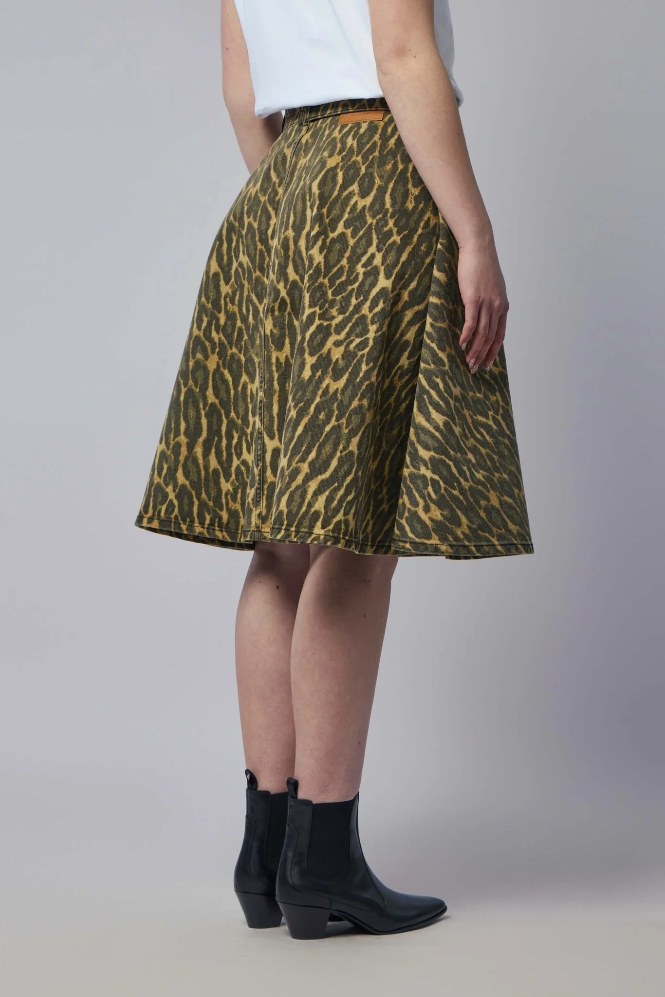 Leopard Denim Wrap Skirt - Image 5