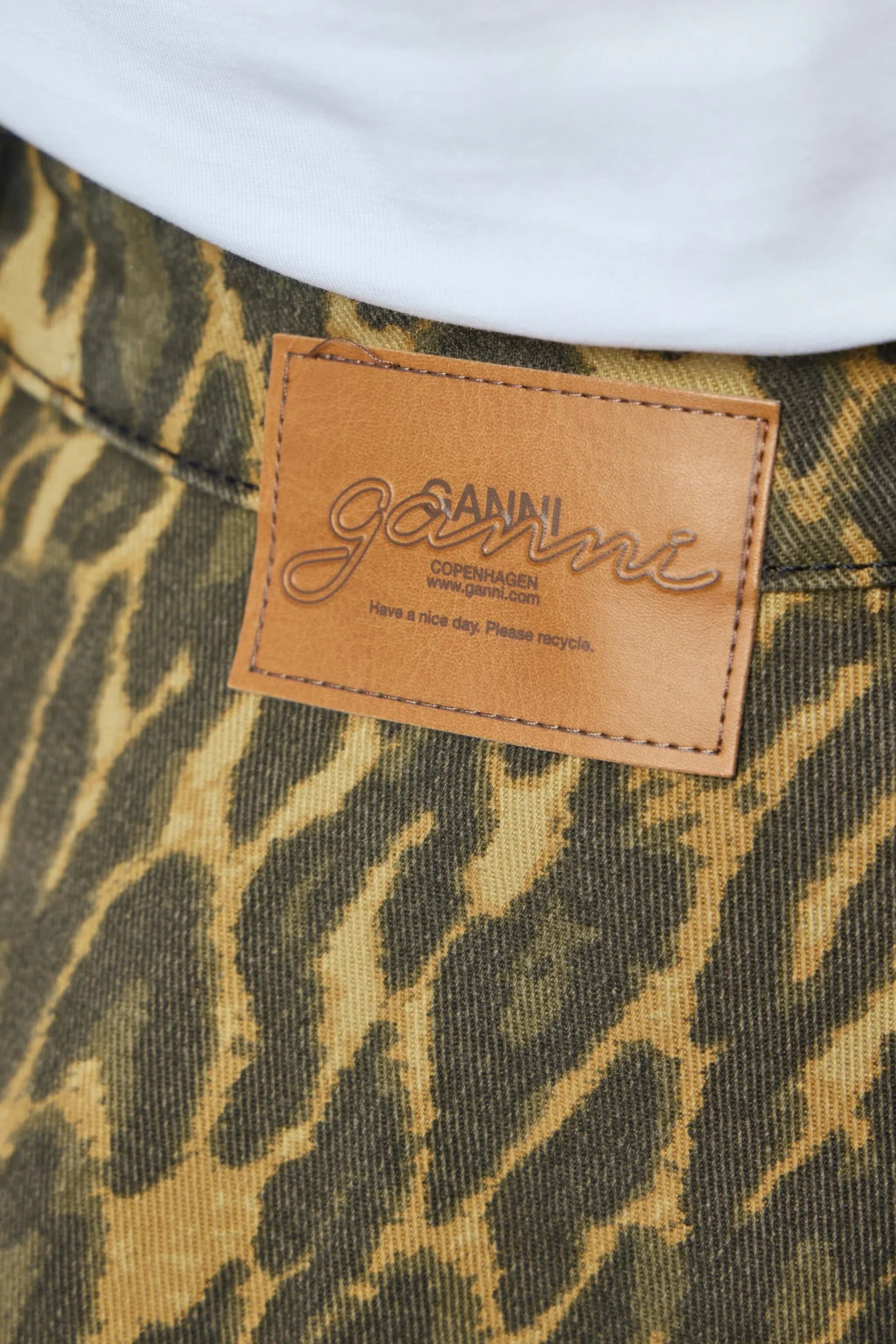 Leopard Denim Wrap Skirt - Image 6