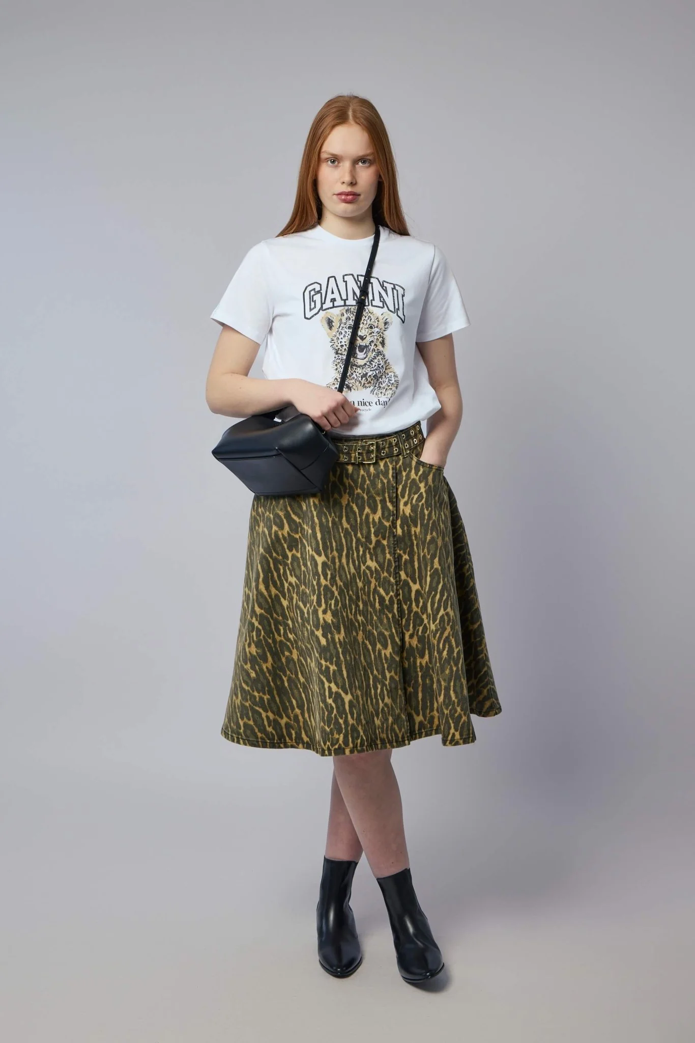Leopard Denim Wrap Skirt - Image 7