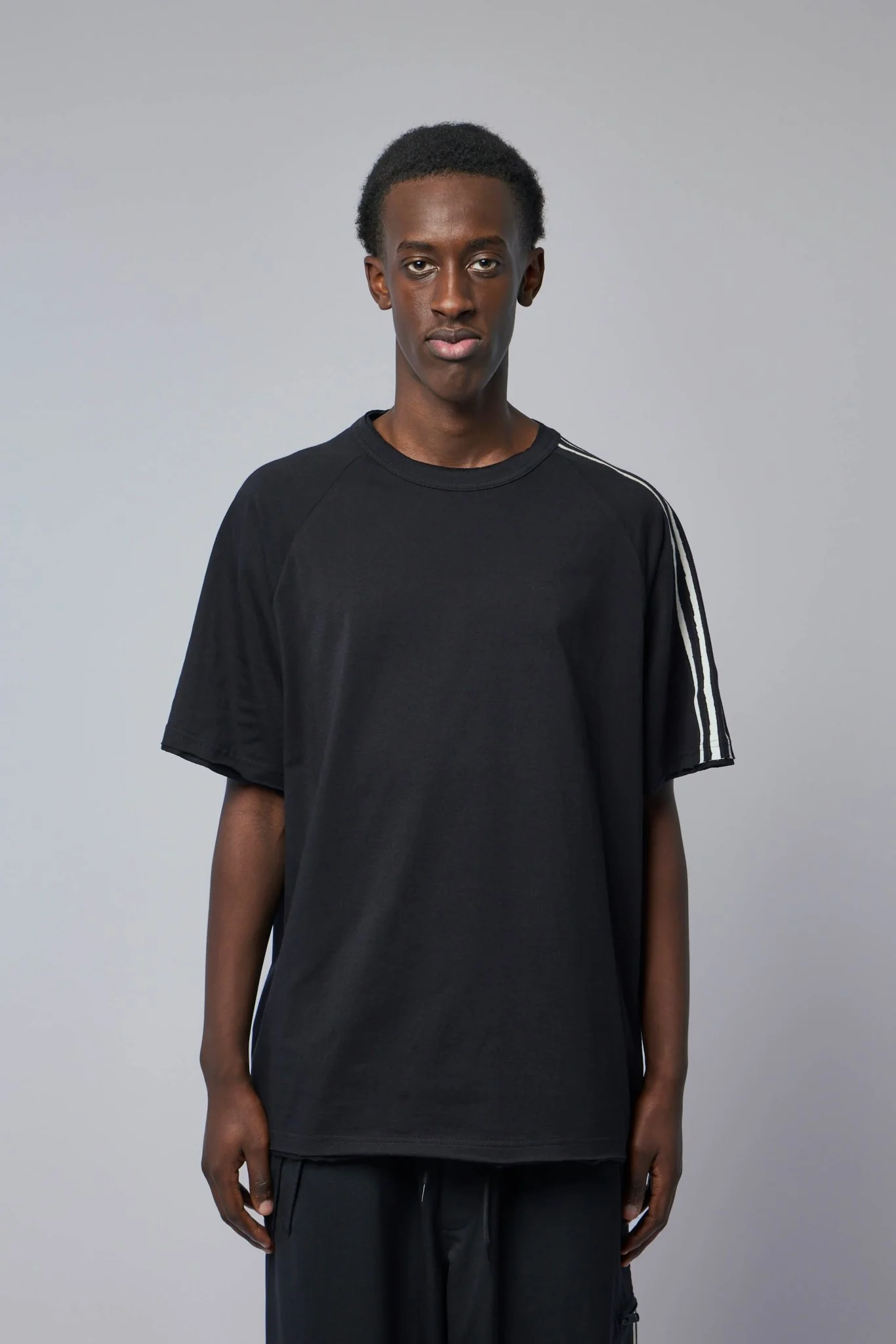 Raw Edge 3-stripes Short Sleeve Tee - Image 2